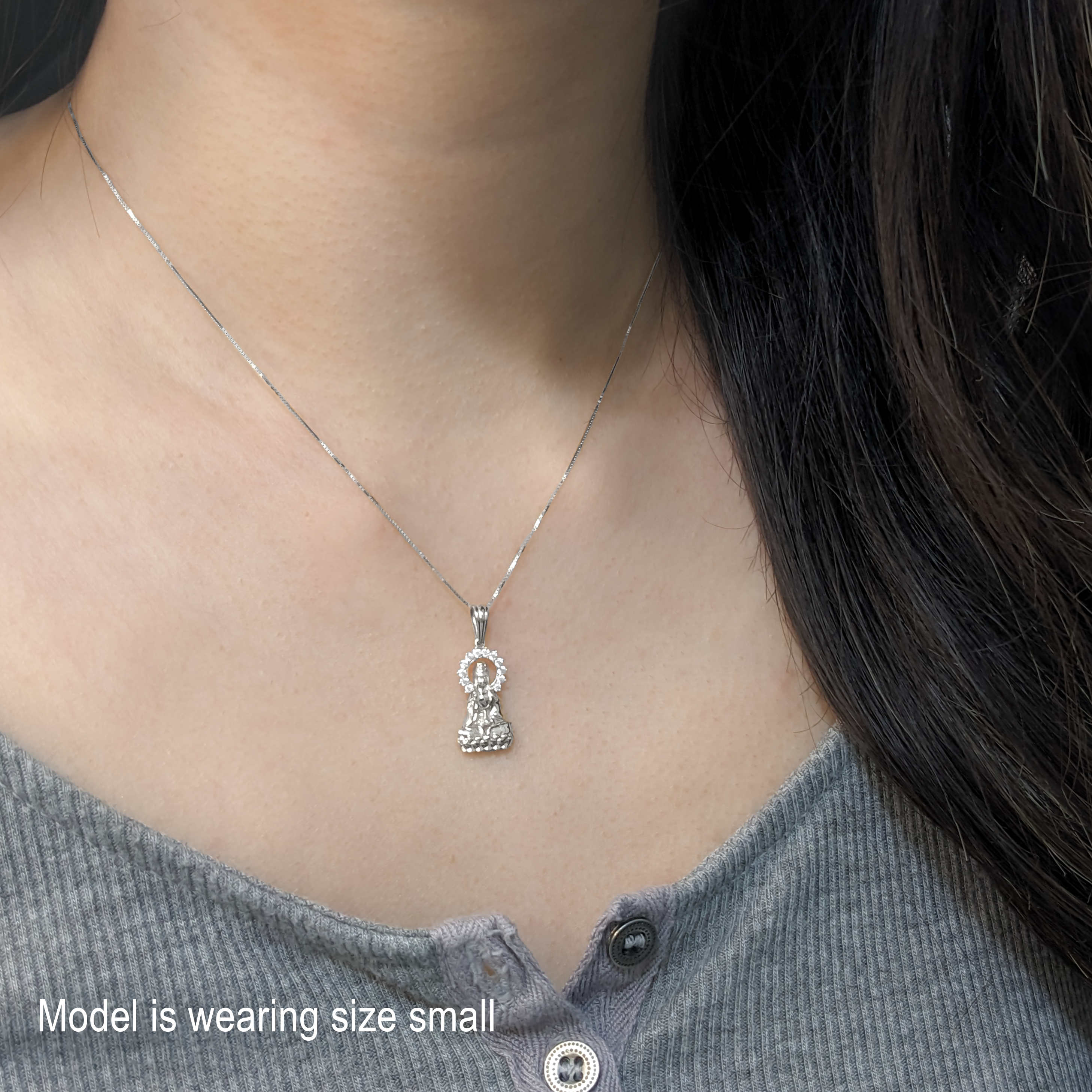 Lady Buddha Pendant - 925 Sterling Silver