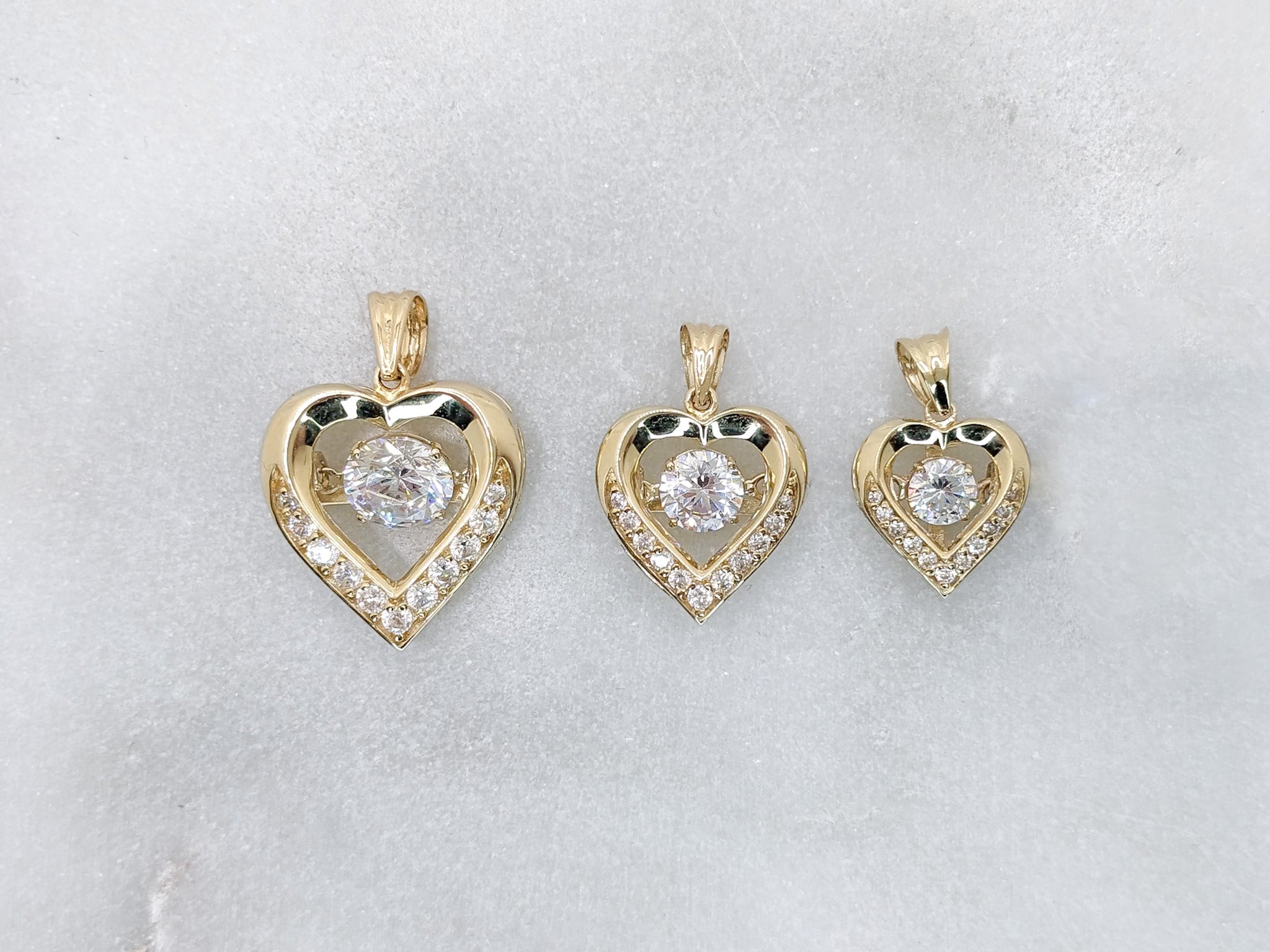 Dancing Gem Heart Pendant