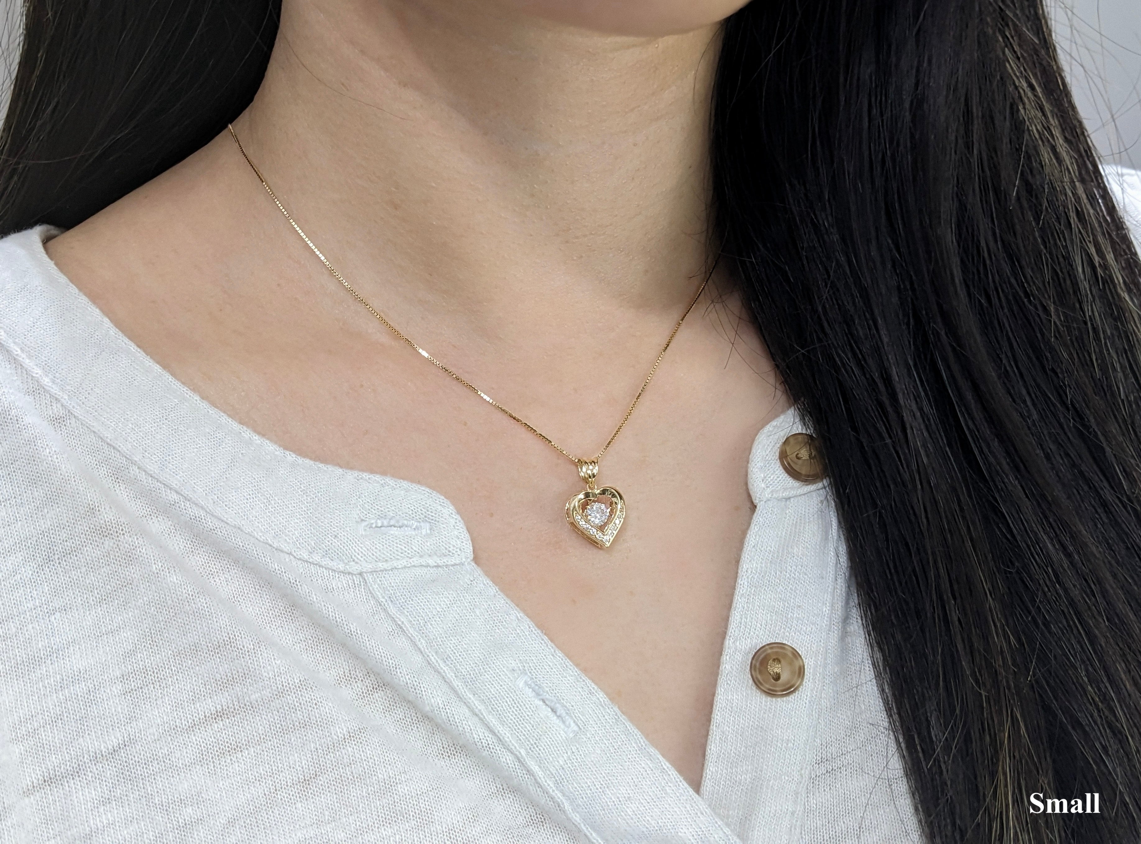 Dancing Gem Heart Pendant