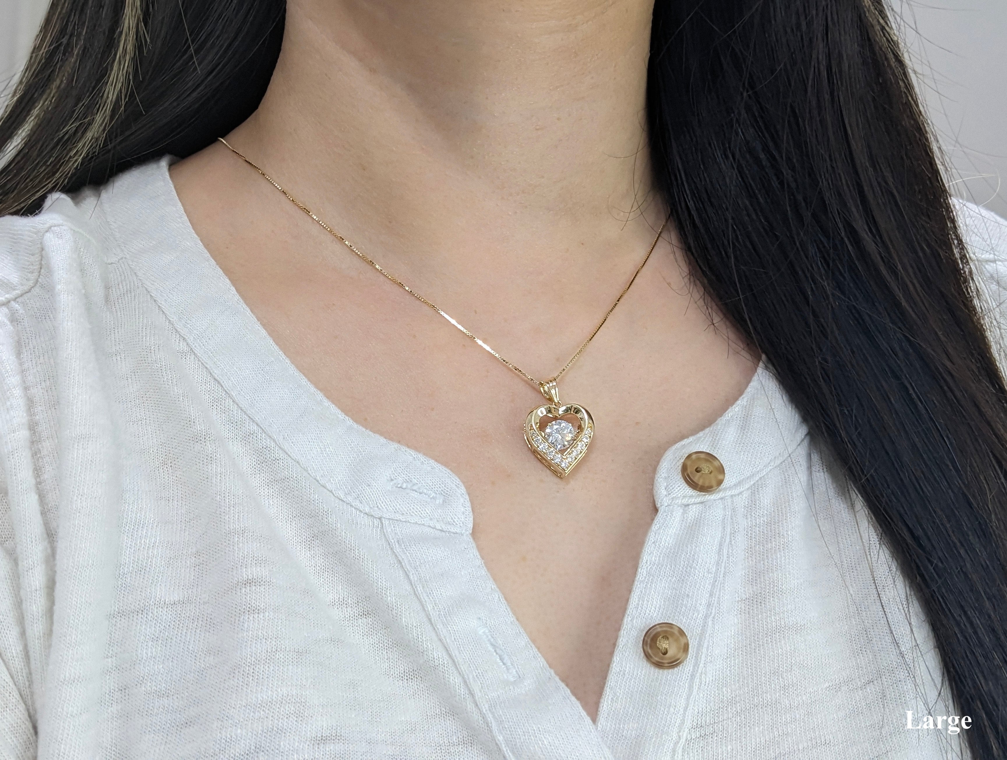 Dancing Gem Heart Pendant