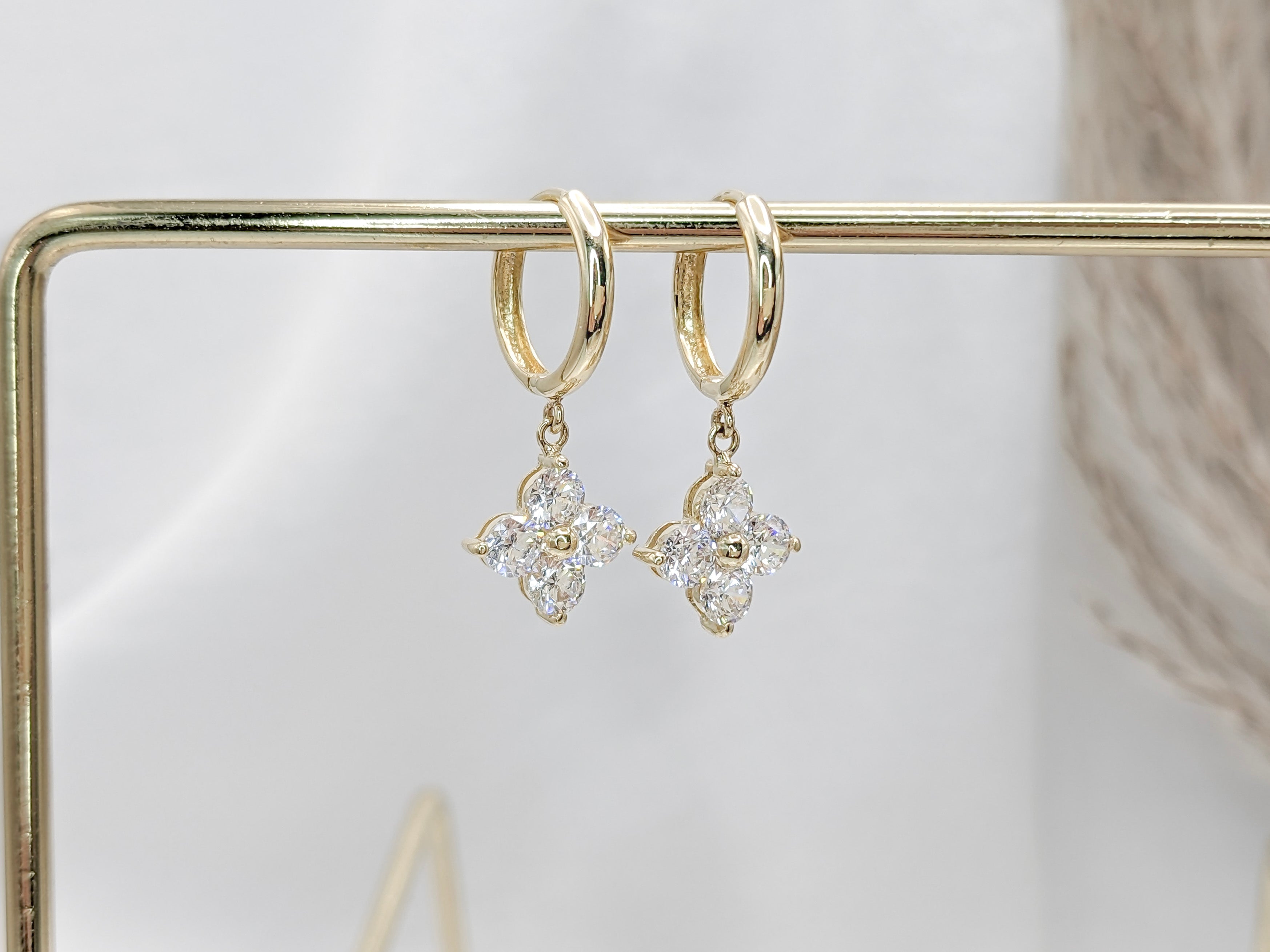 Clover Cluster Hoop Earrings