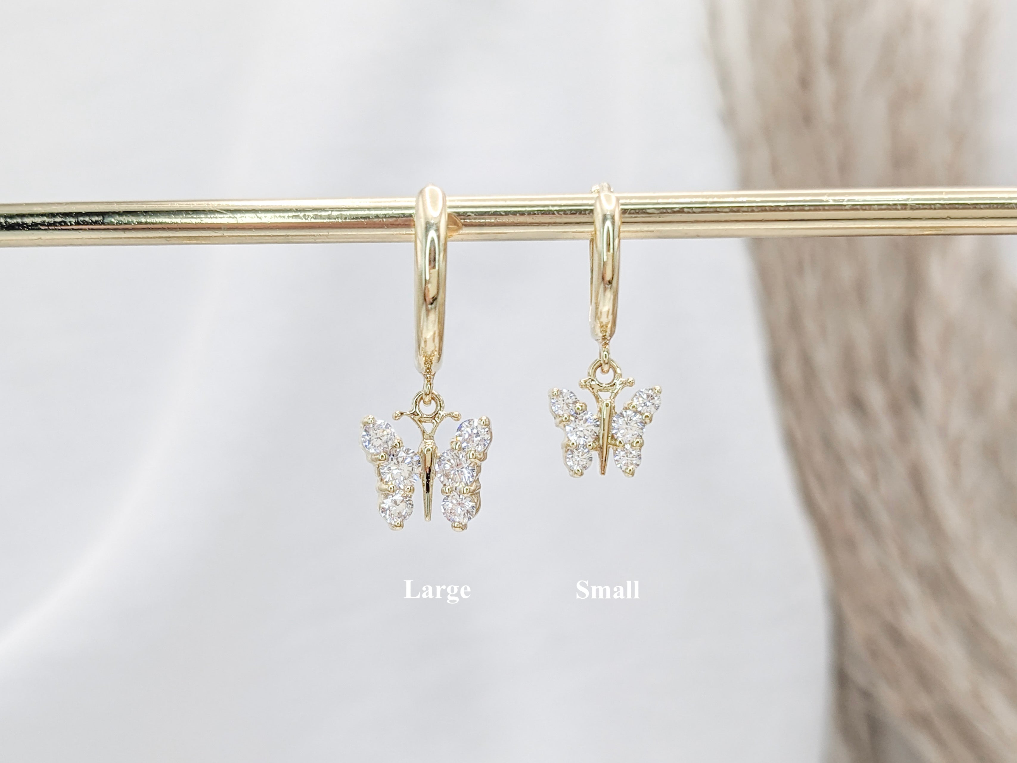 Dainty Butterfly Hoop Earrings