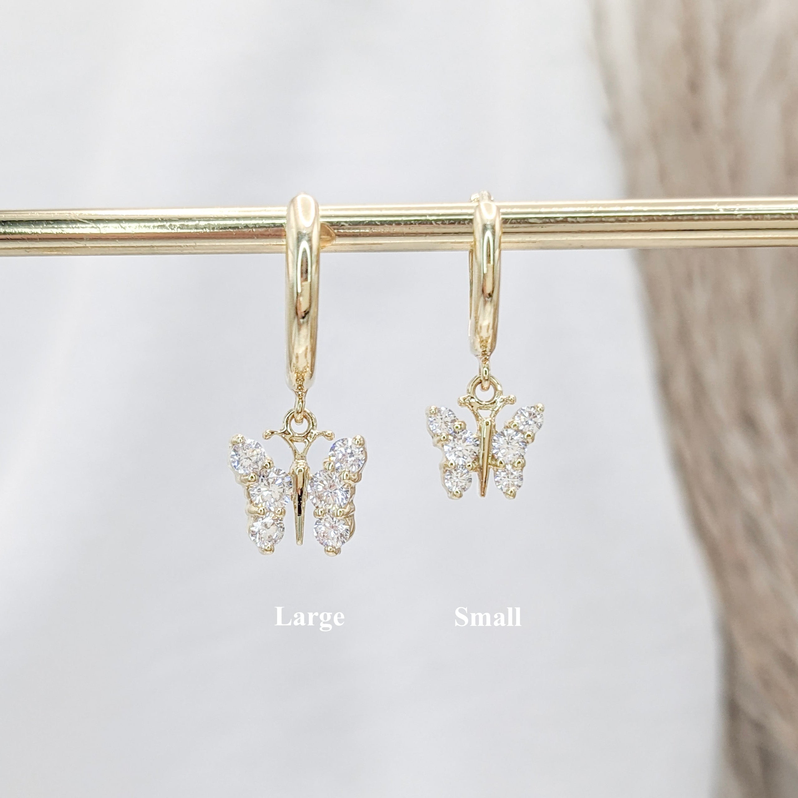 Dainty Butterfly Hoop Earrings