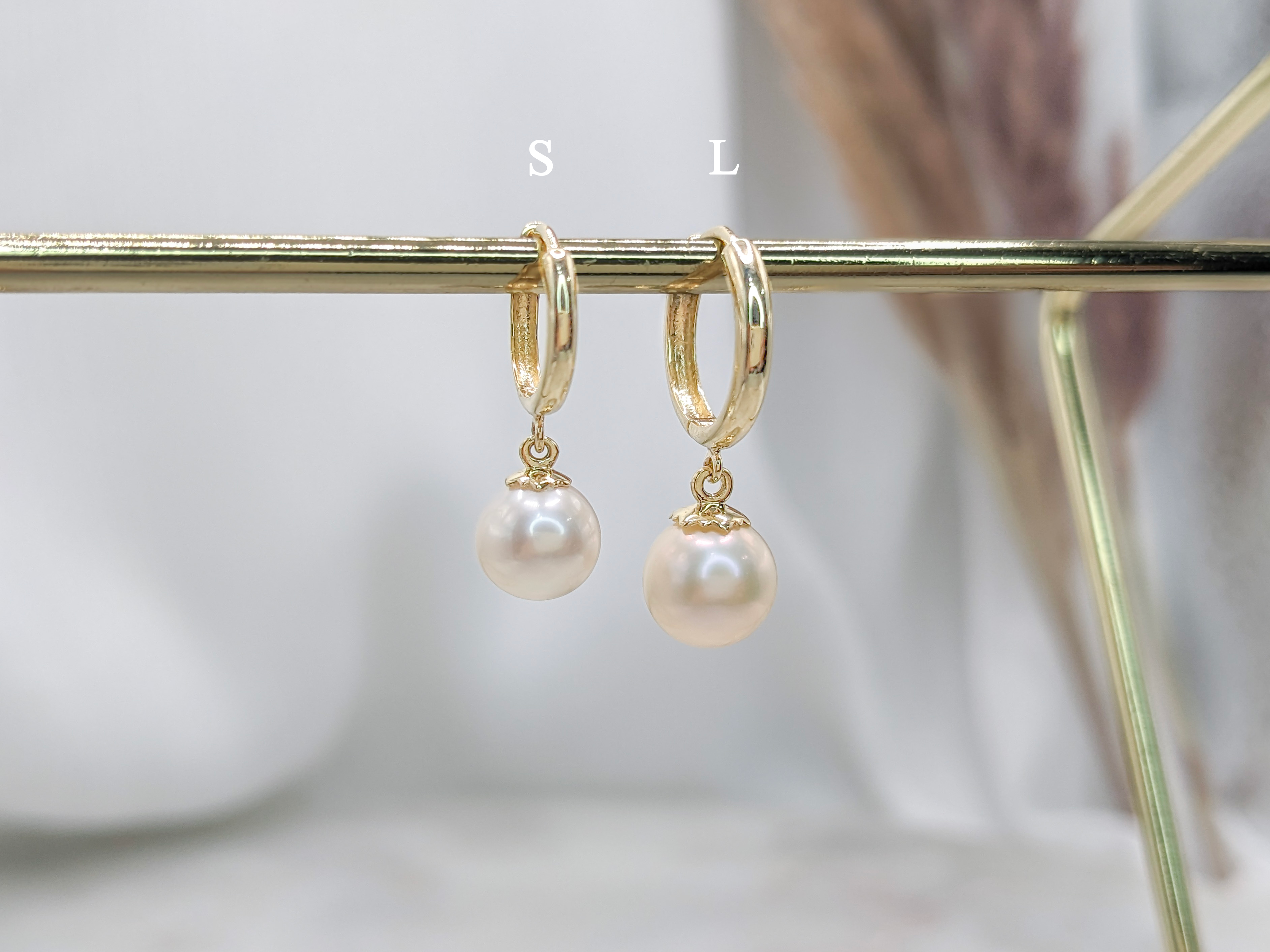 Classic Pearl Hoops