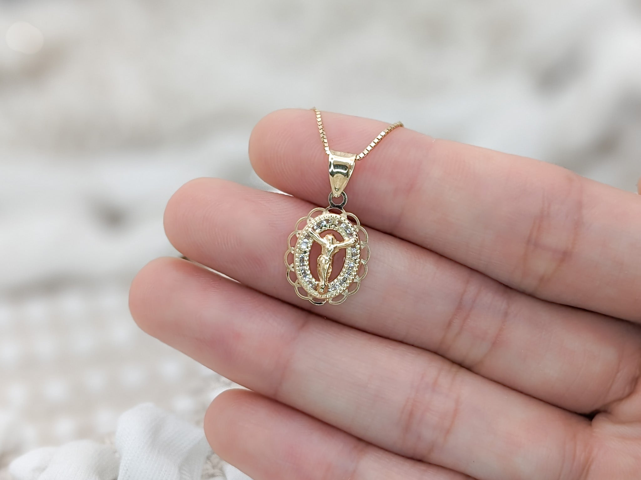 Oval Crucifix Pendant