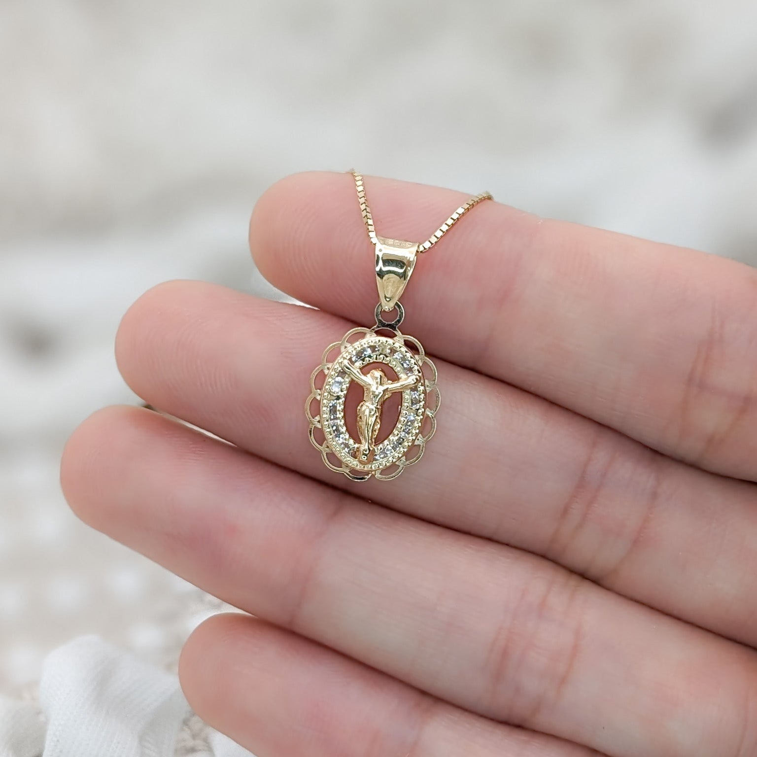 Oval Crucifix Pendant