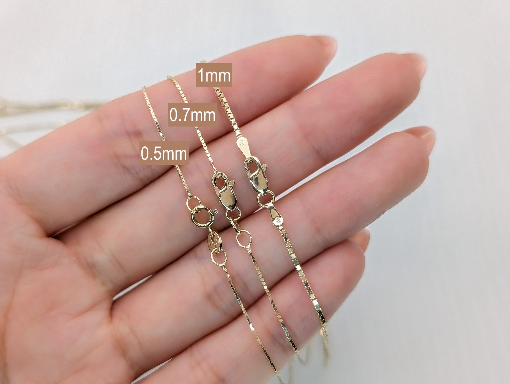 Gold Box Chain Necklace