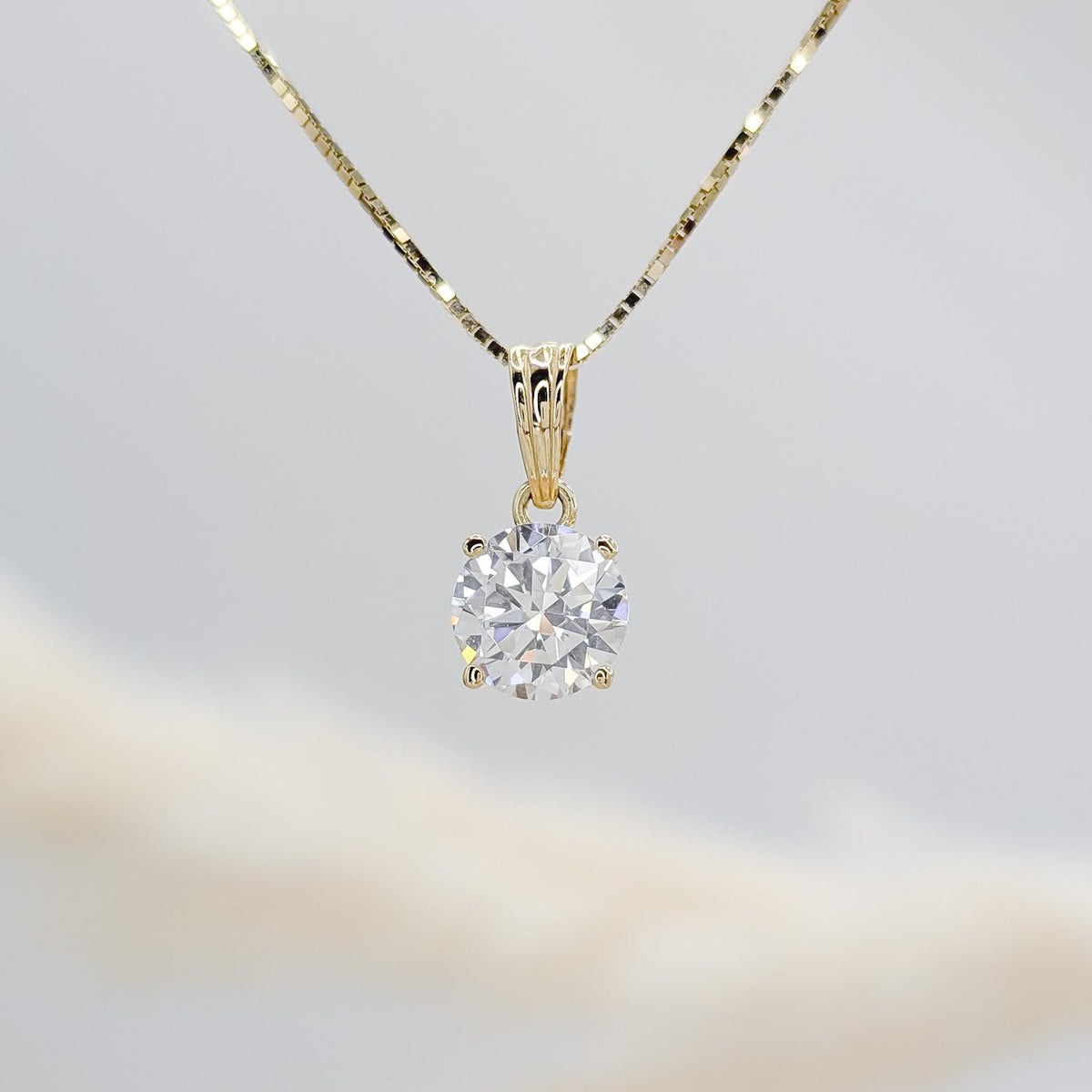 Lab Diamond Solitaire Pendant