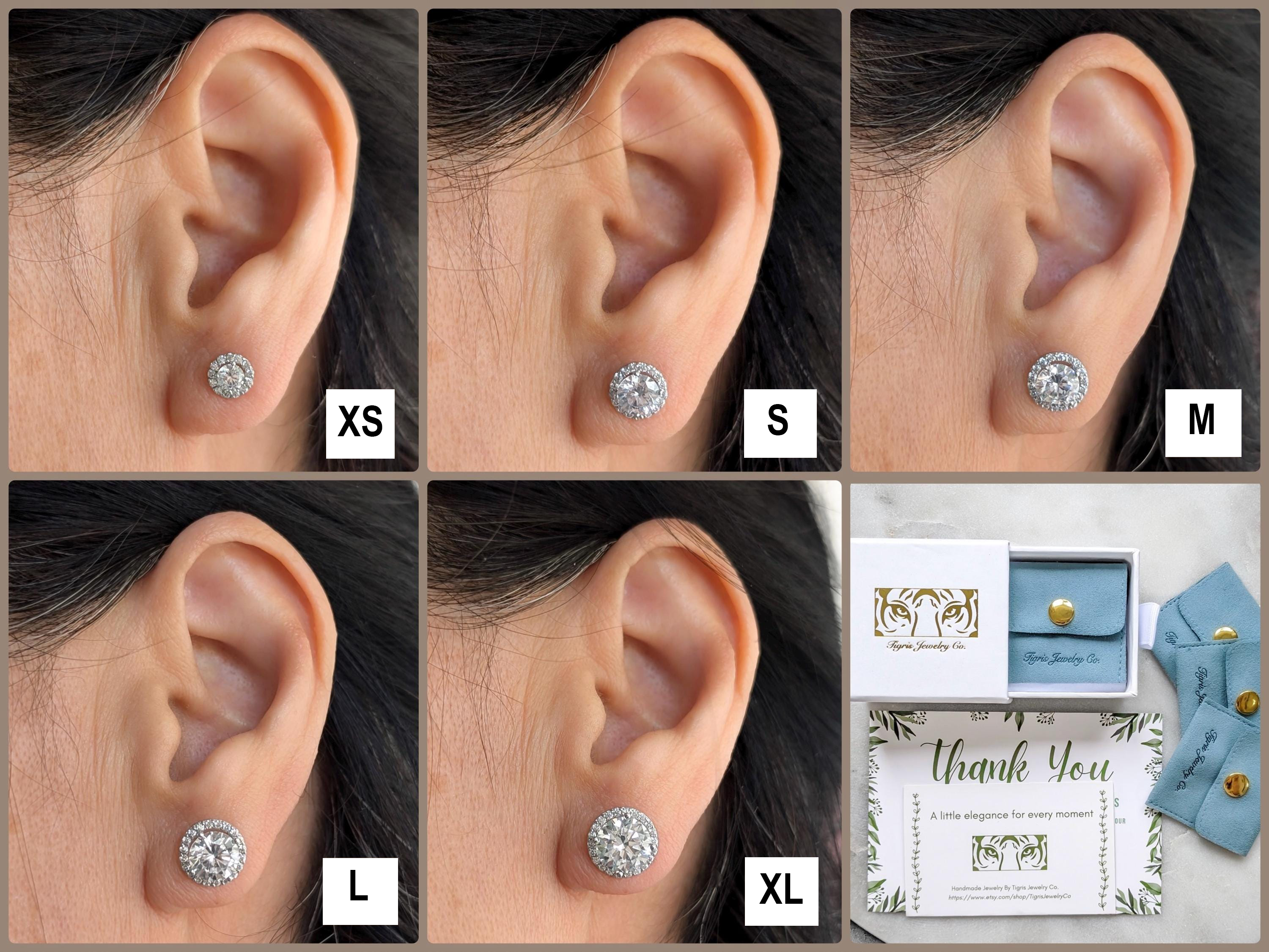 Halo Earrings - .925 Sterling Silver