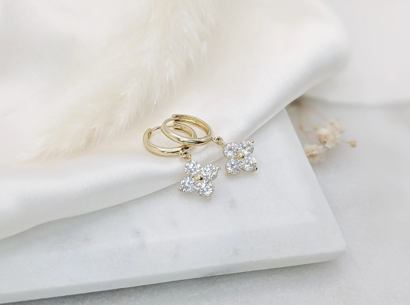 Clover Cluster Hoop Earrings