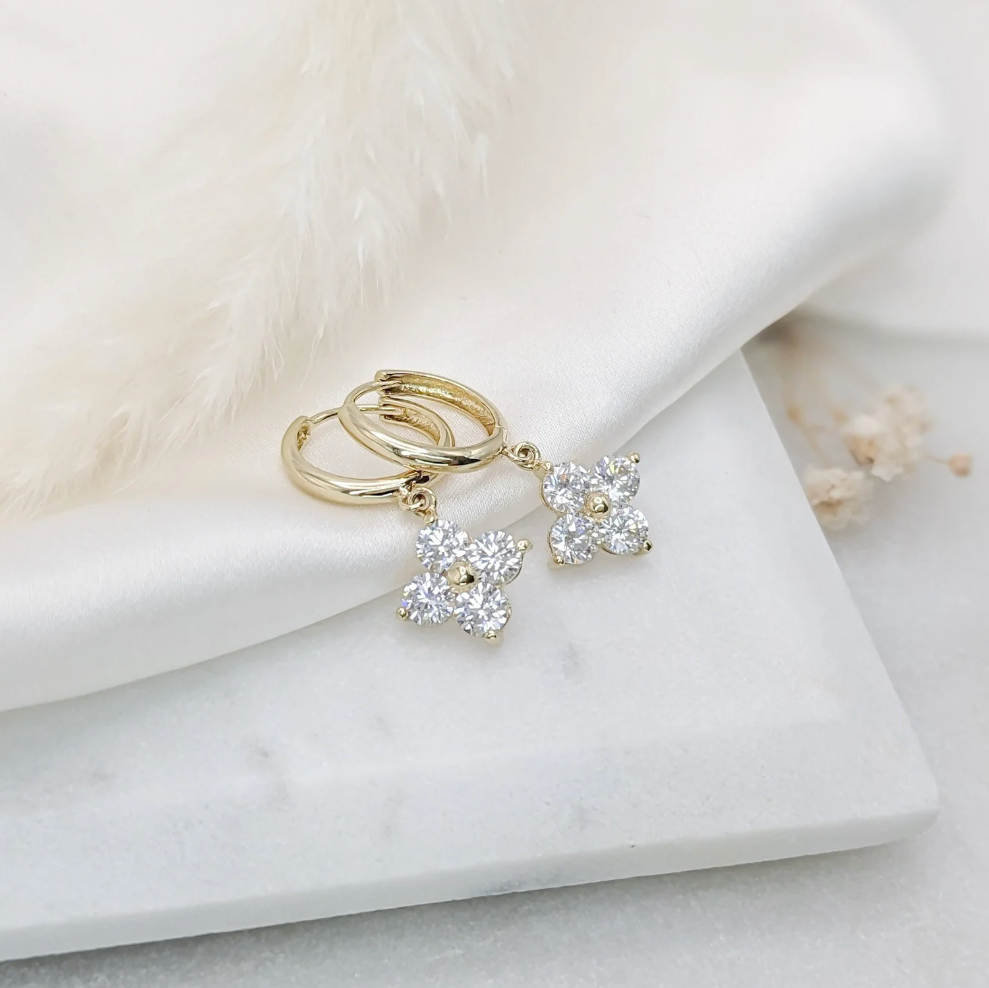 Clover Cluster Hoop Earrings