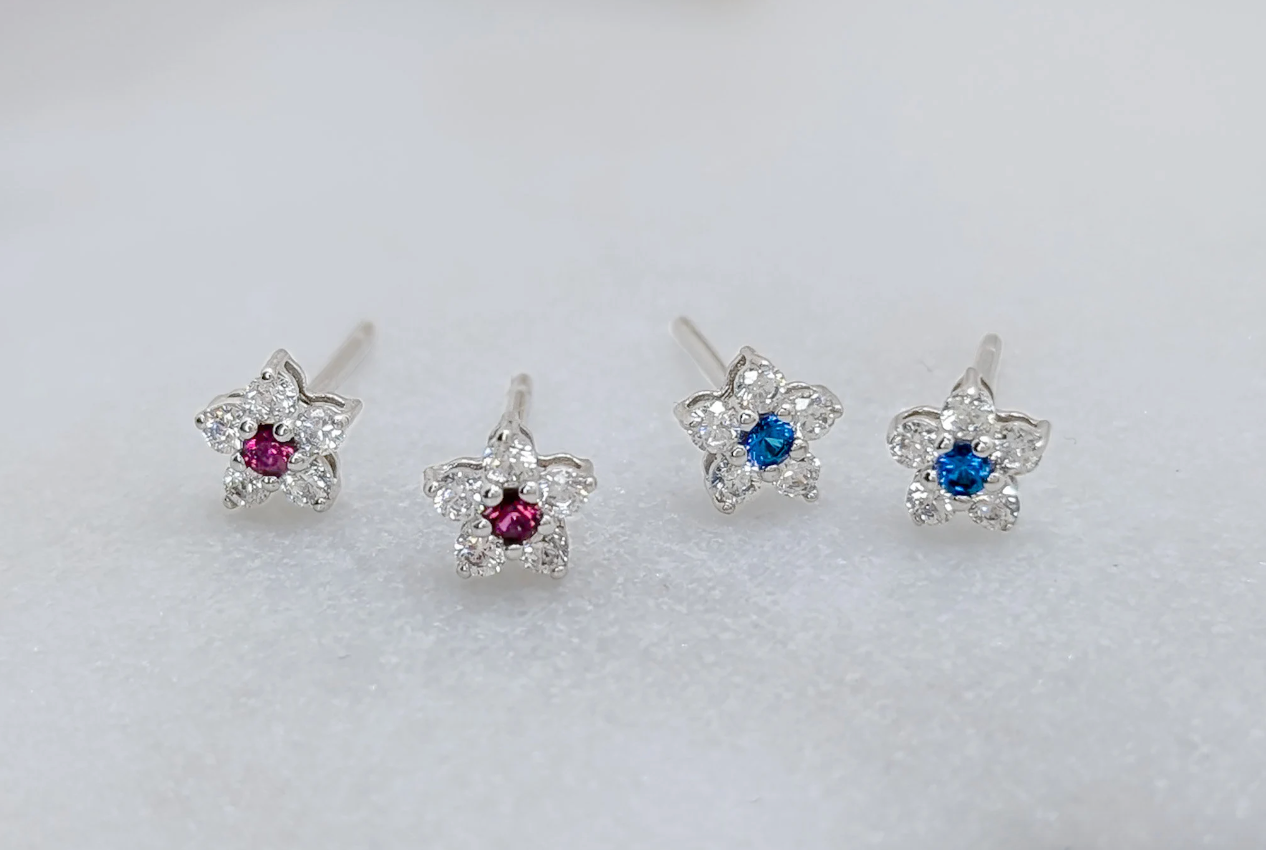 Ruby Red Birthstone Earrings