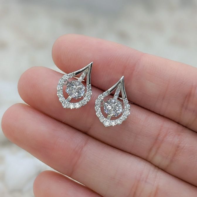 Pear Drop Dancing Stones Earrings