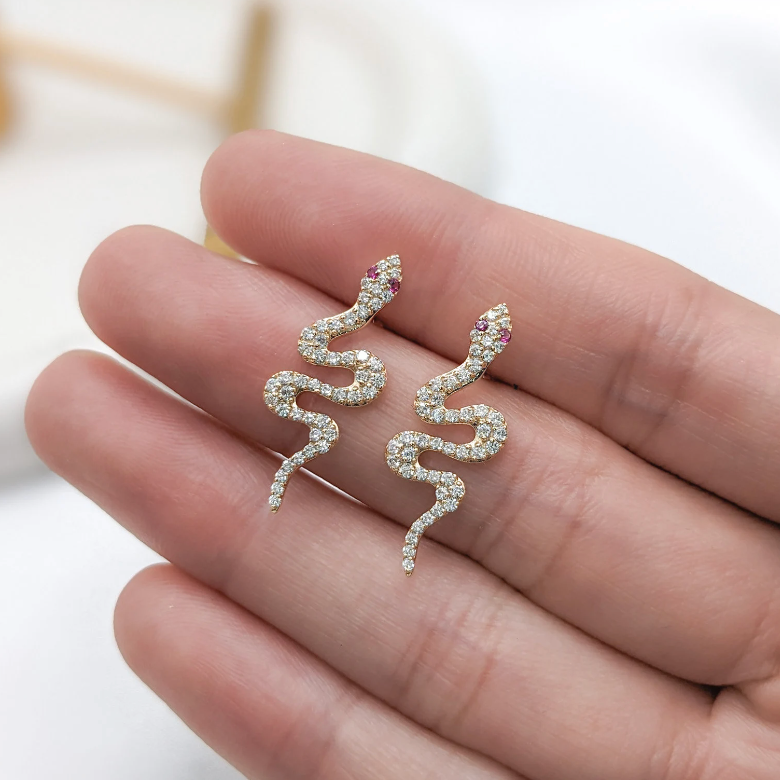 Pavé Snake Earrings