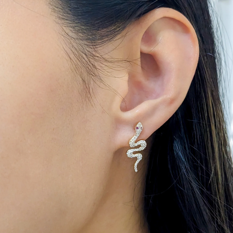 Pavé Snake Earrings