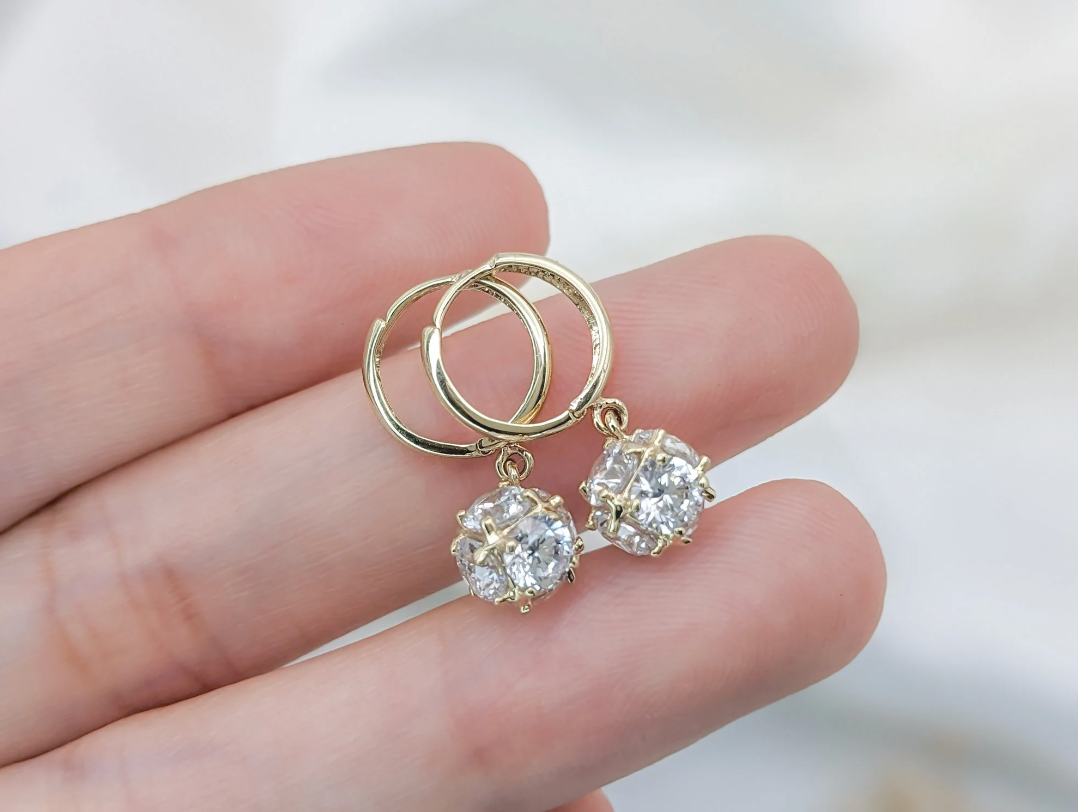 Disco Ball Hoop Earring