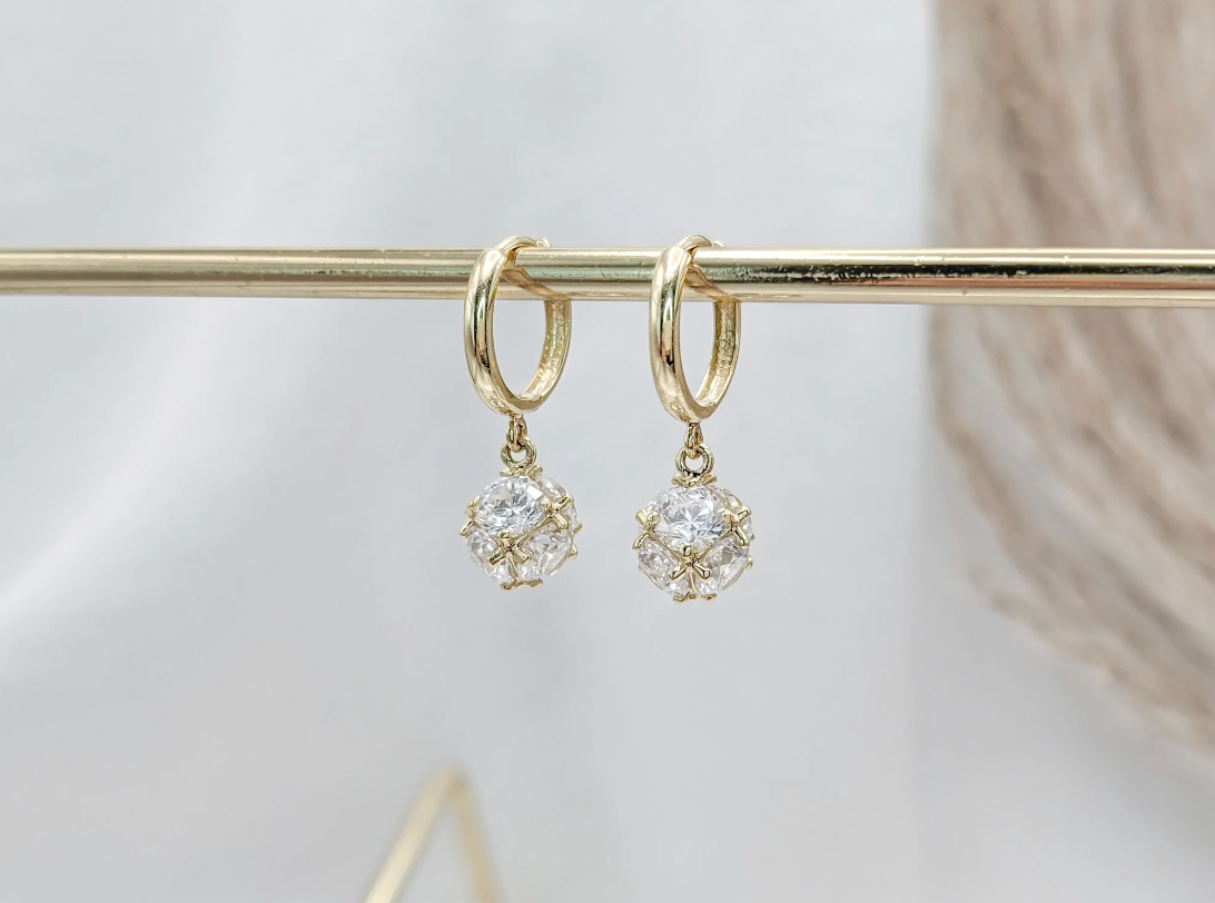 Disco Ball Hoop Earring