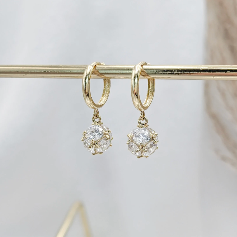 Disco Ball Hoop Earring