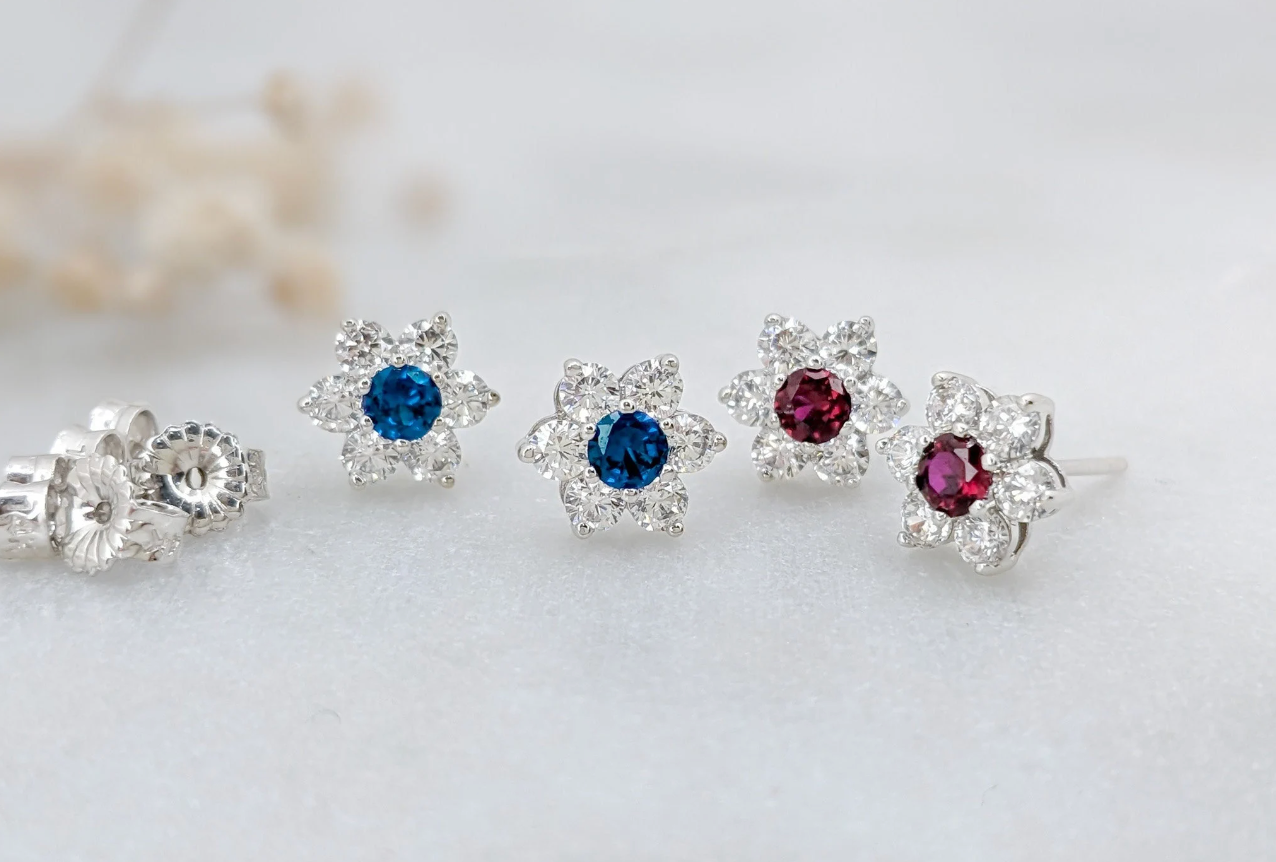 Ruby Red Birthstone Earrings