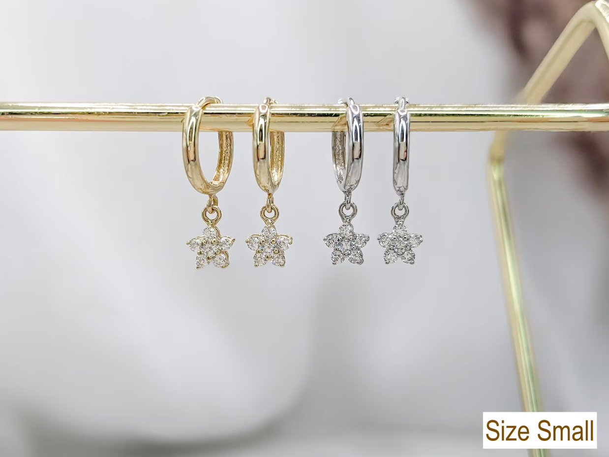 Buttercup Flower Hoop Earrings