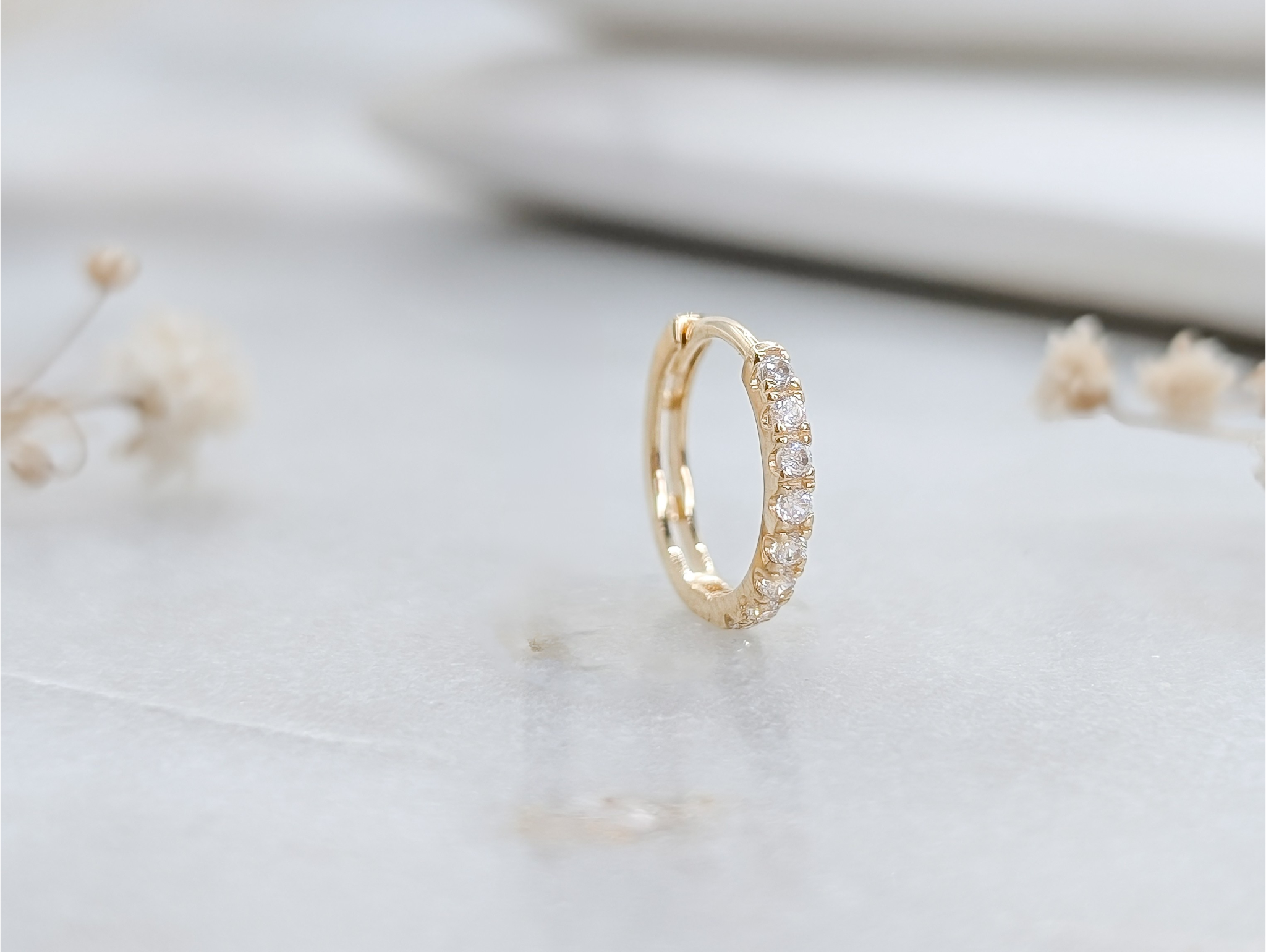 Slim Pavé Hoop Earrings