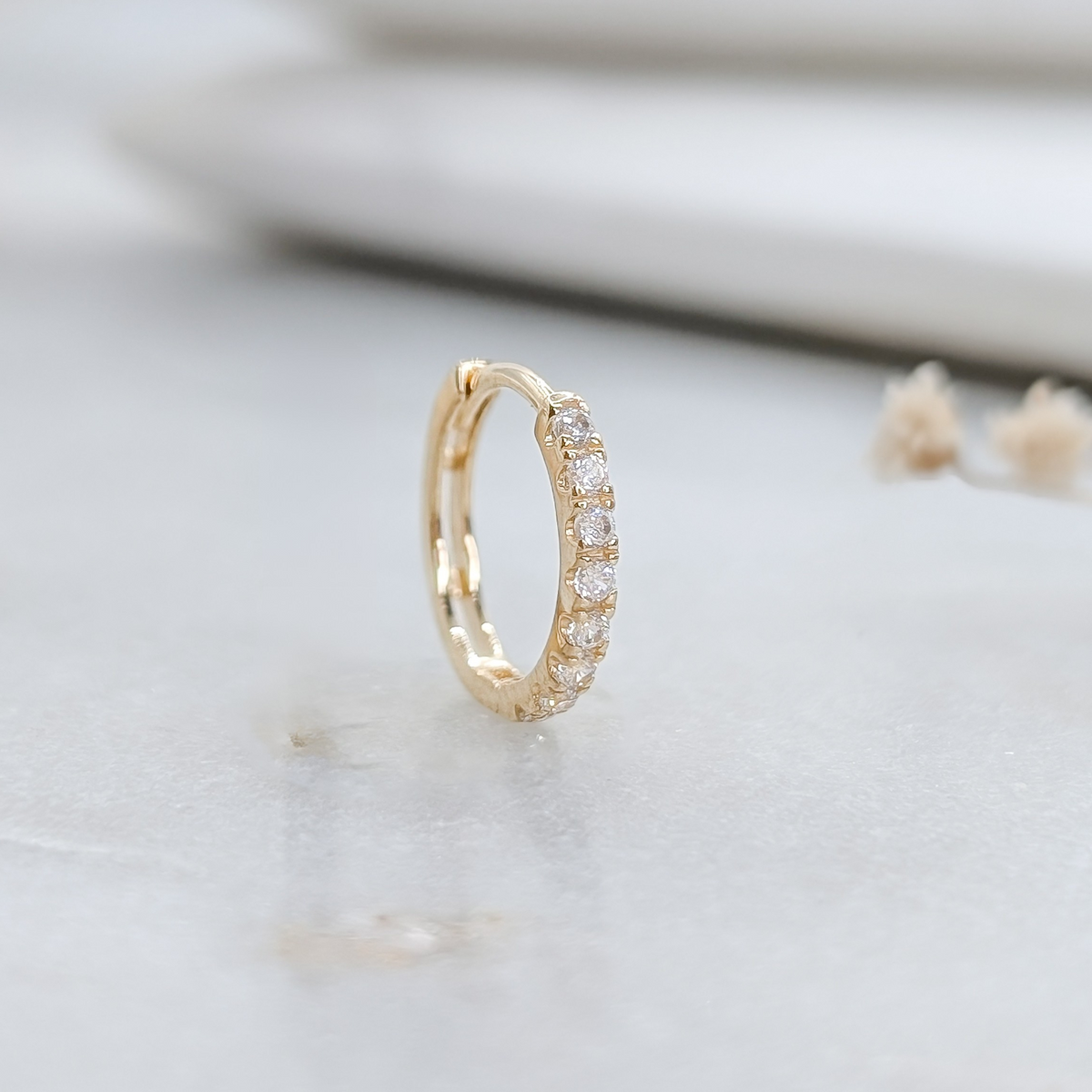Slim Pavé Hoop Earrings