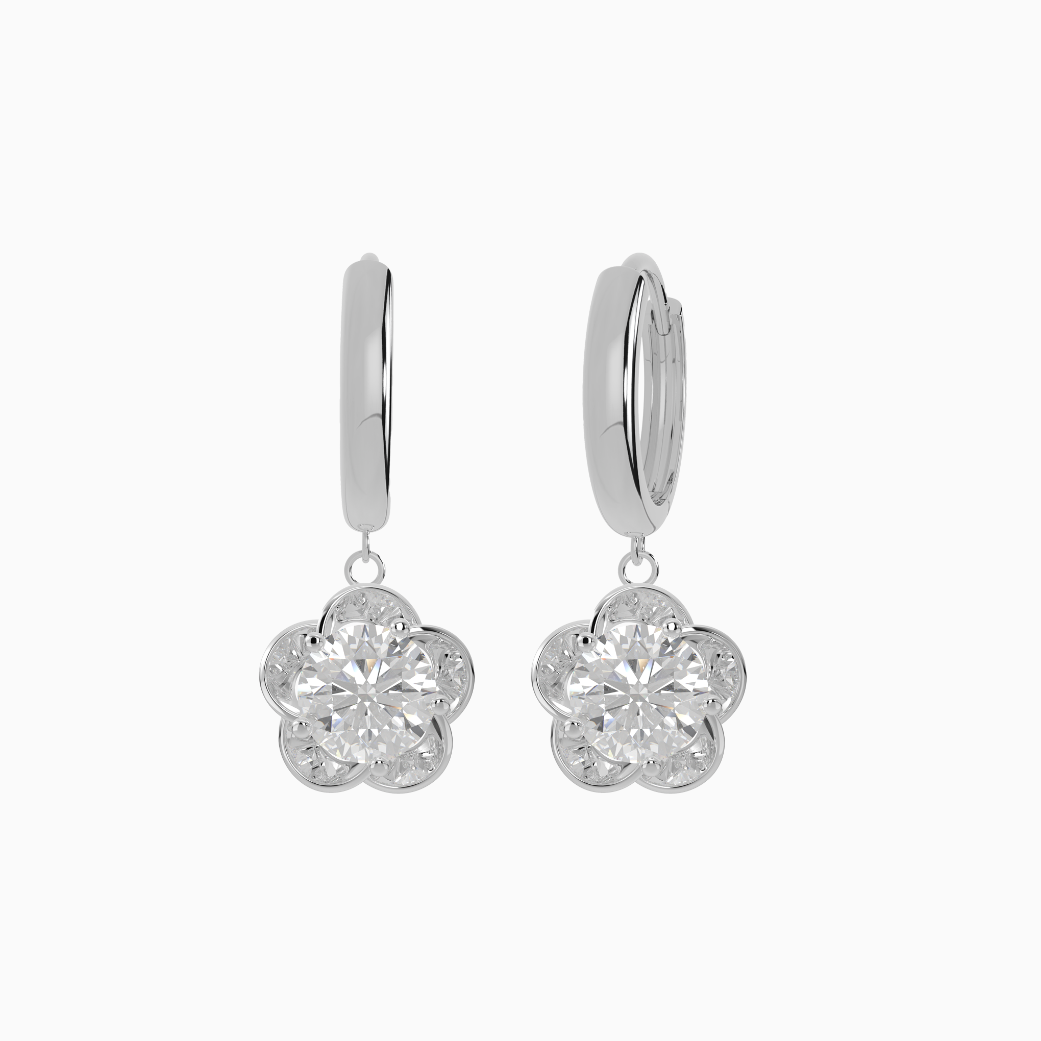 Plumeria Flower Hoop Earrings