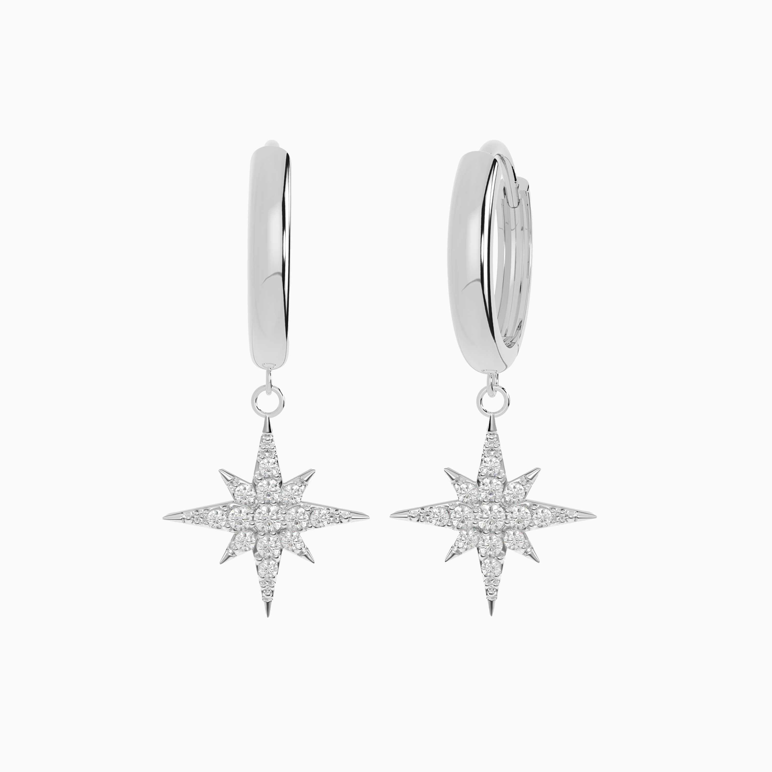 North Star Hoop Earrings