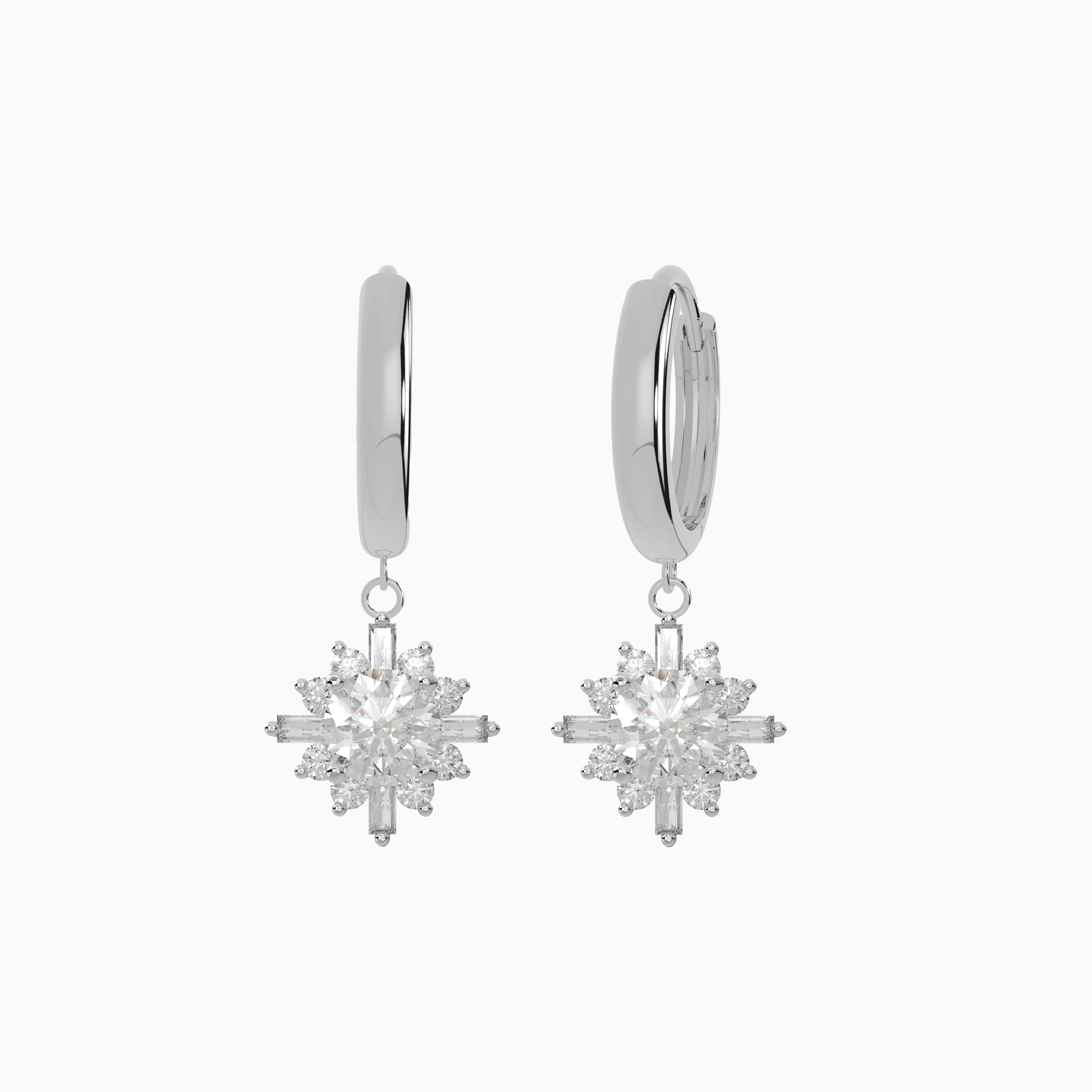 Star Burst Hoop Earrings