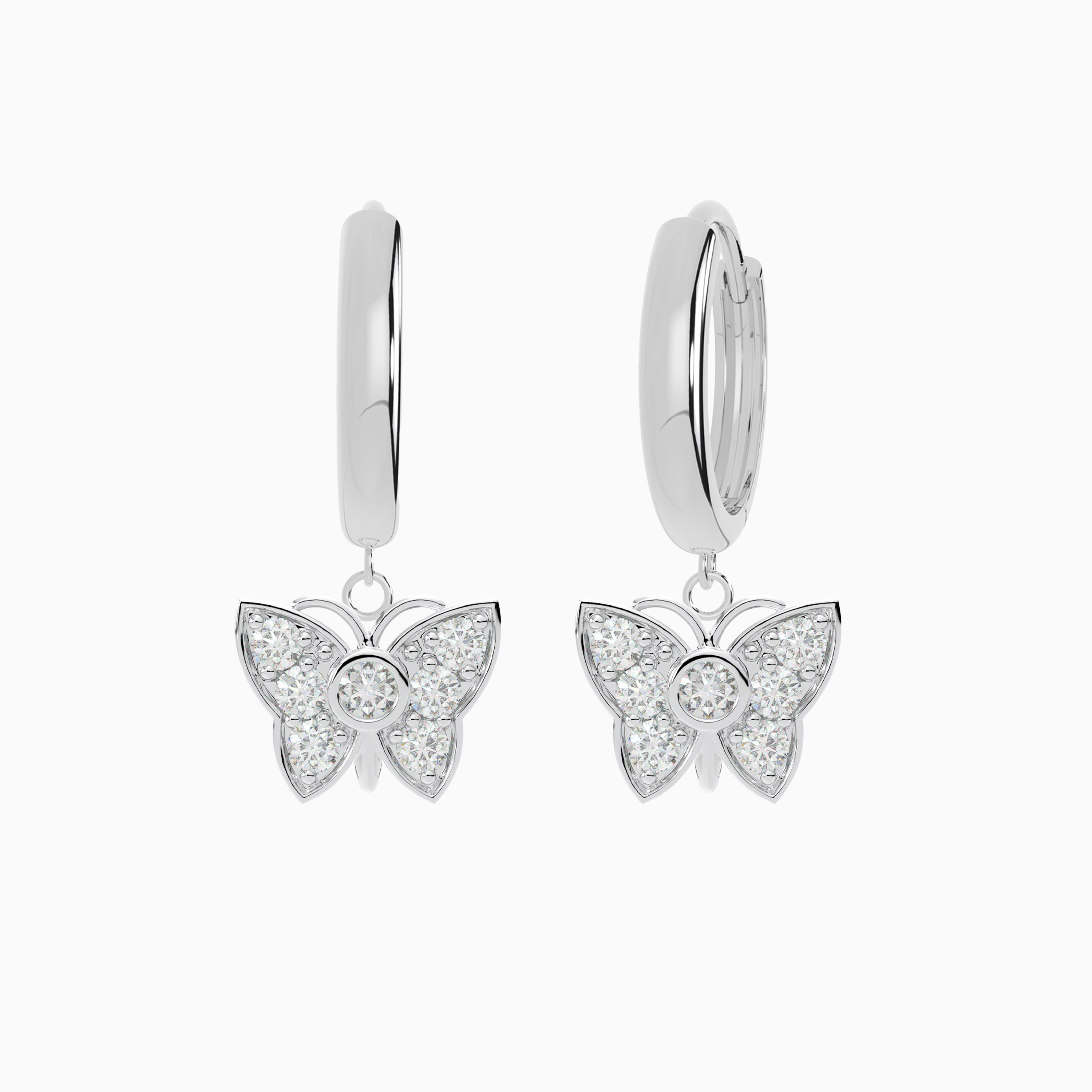 Bubble Butterfly Hoop Earrings