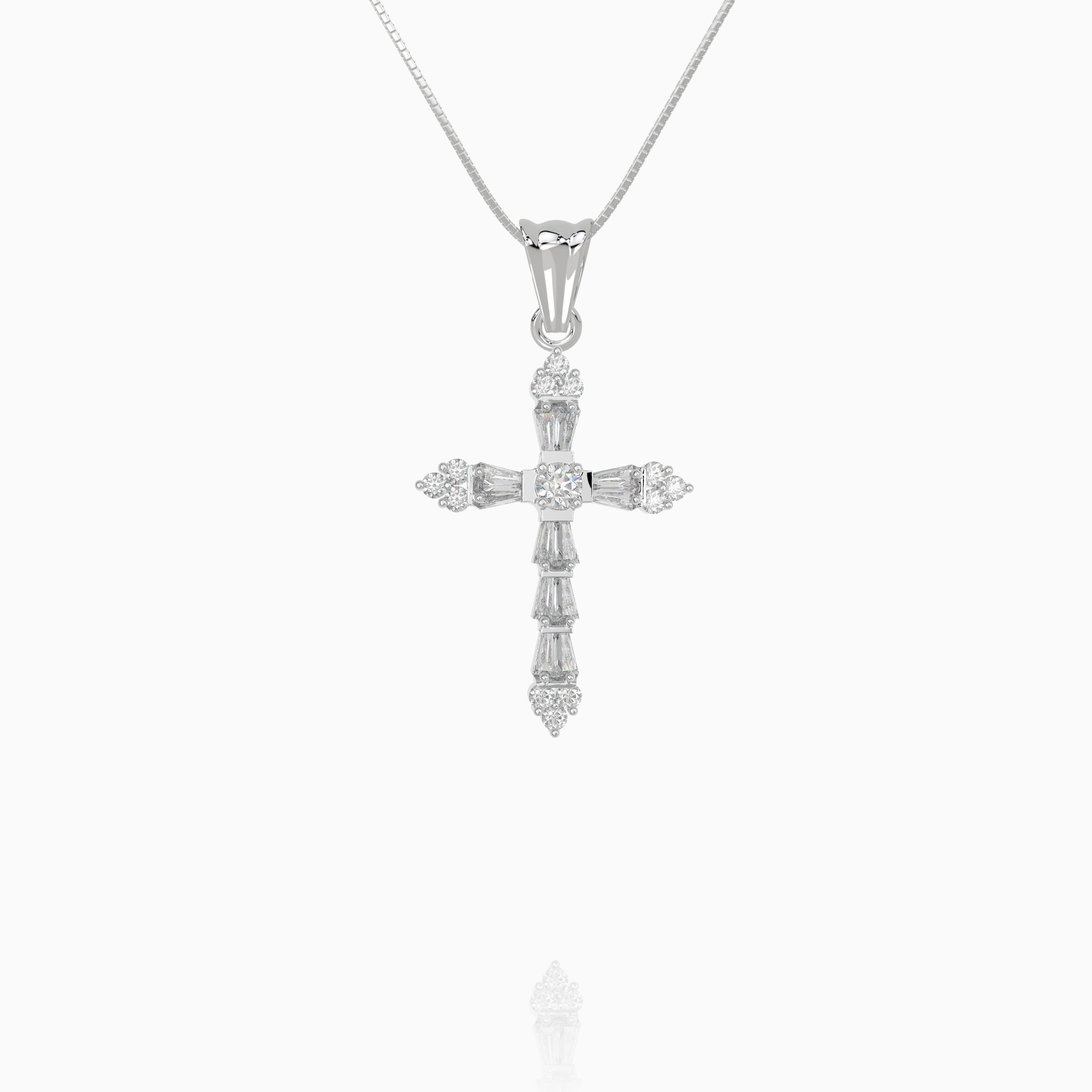 Taper Baguette Cross Pendant