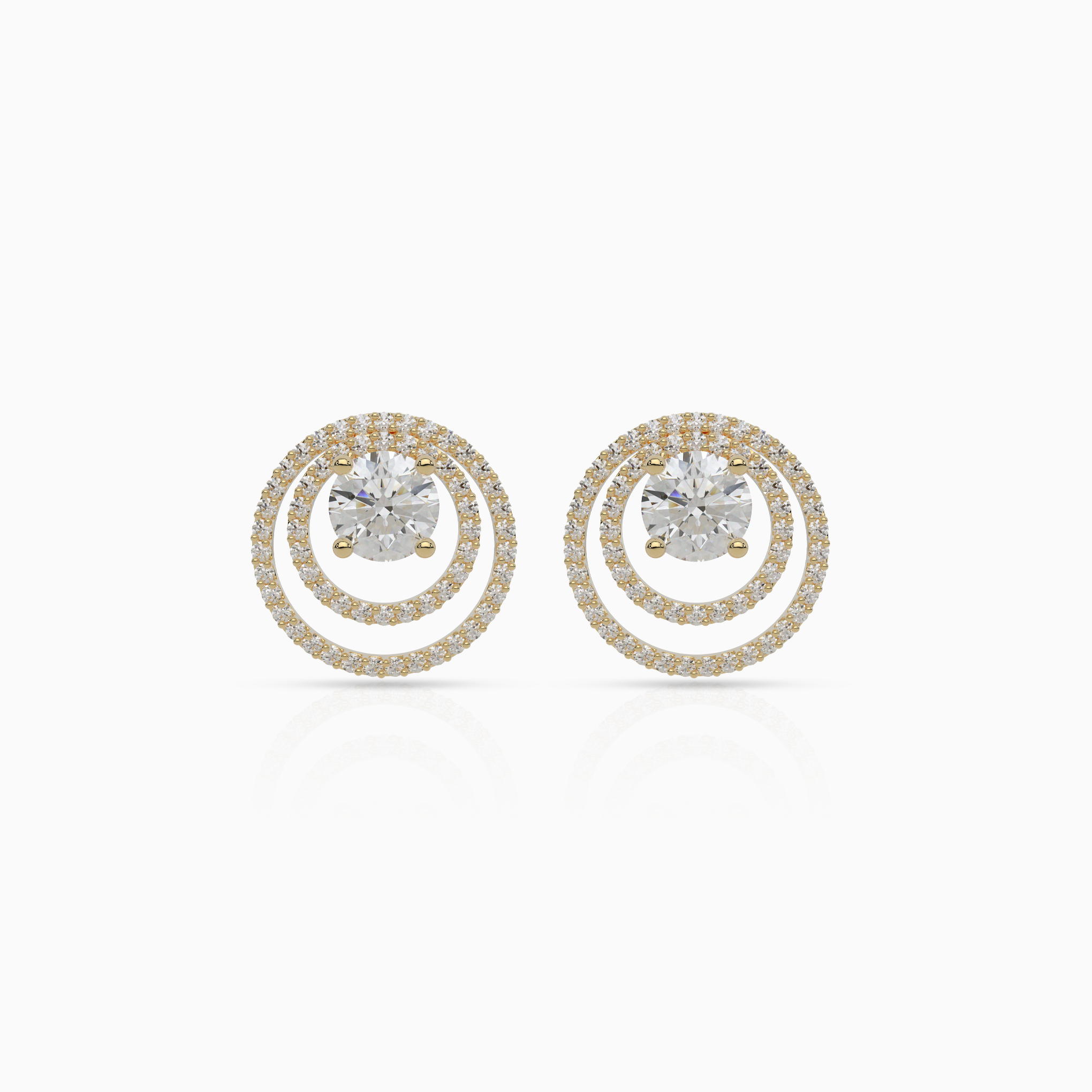 Double Stack Halo Earrings