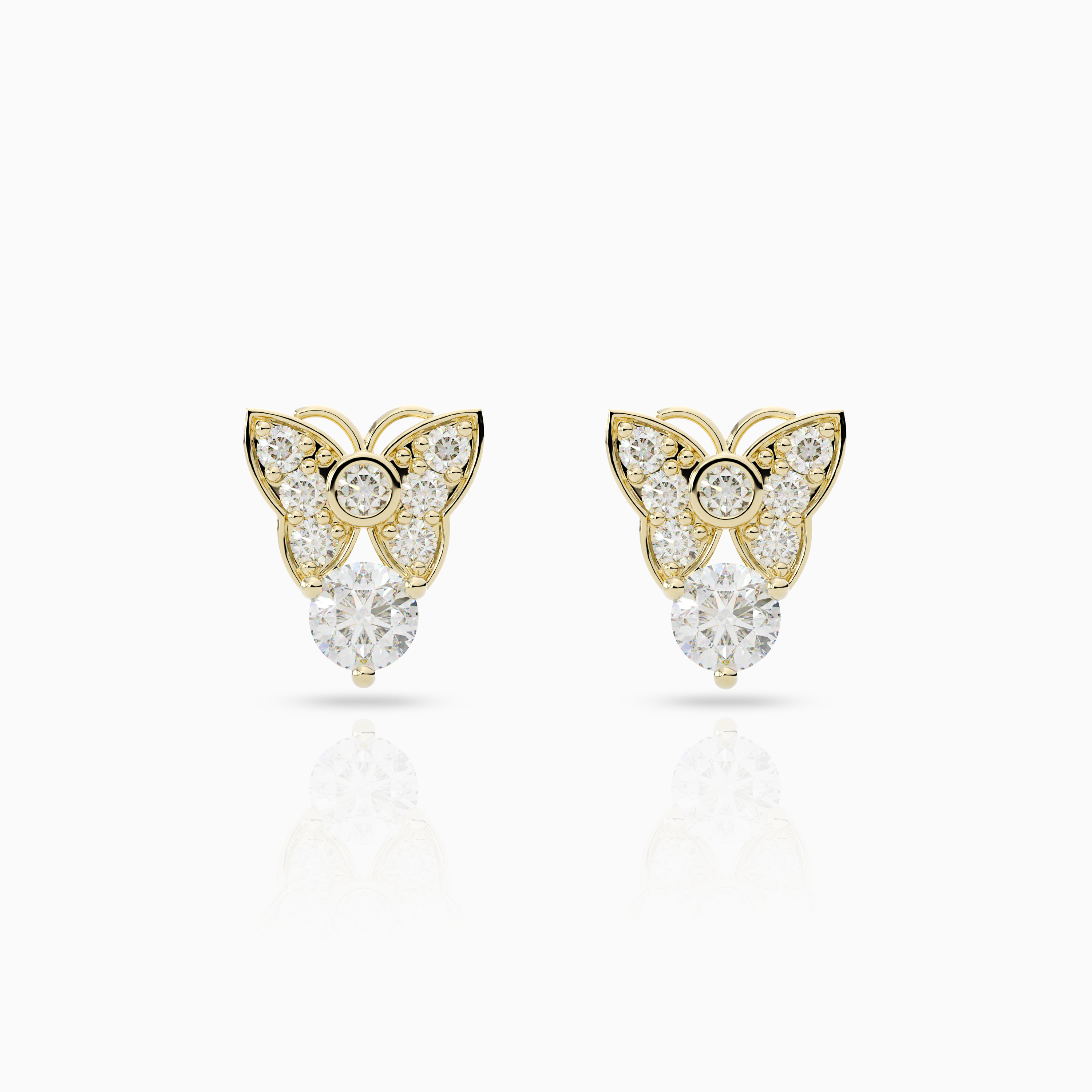 Butterfly Solitaire Stud Earrings