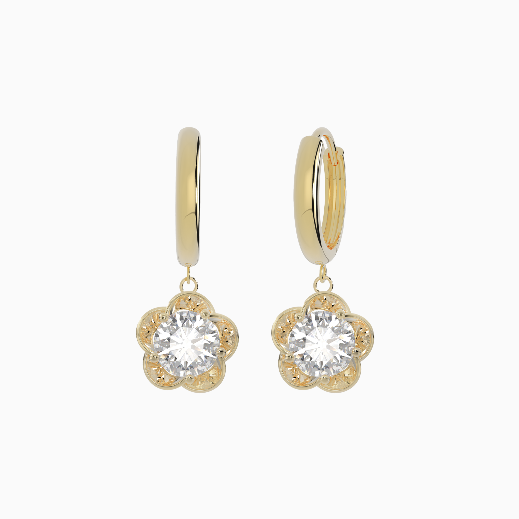 Plumeria Flower Hoop Earrings