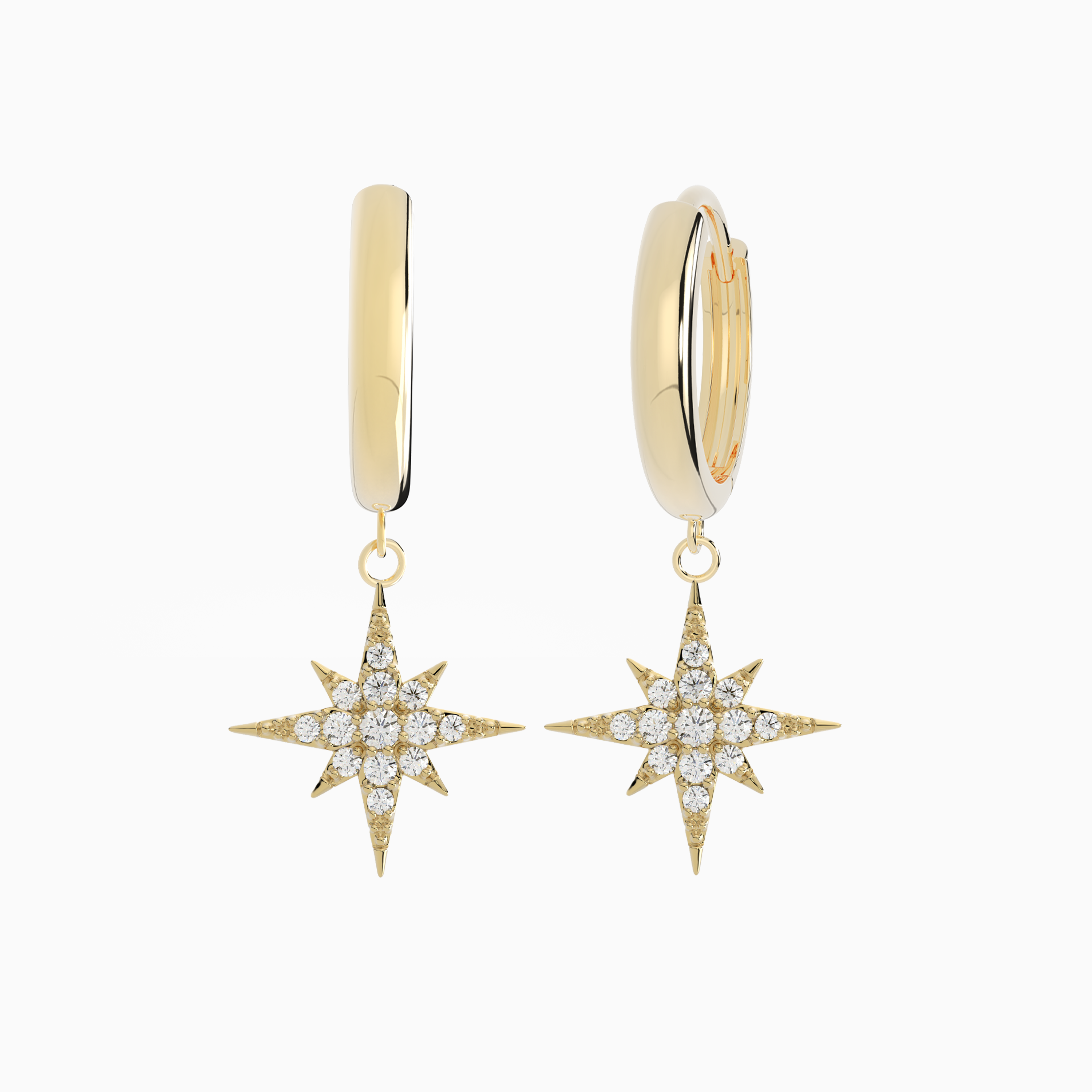 North Star Hoop Earrings