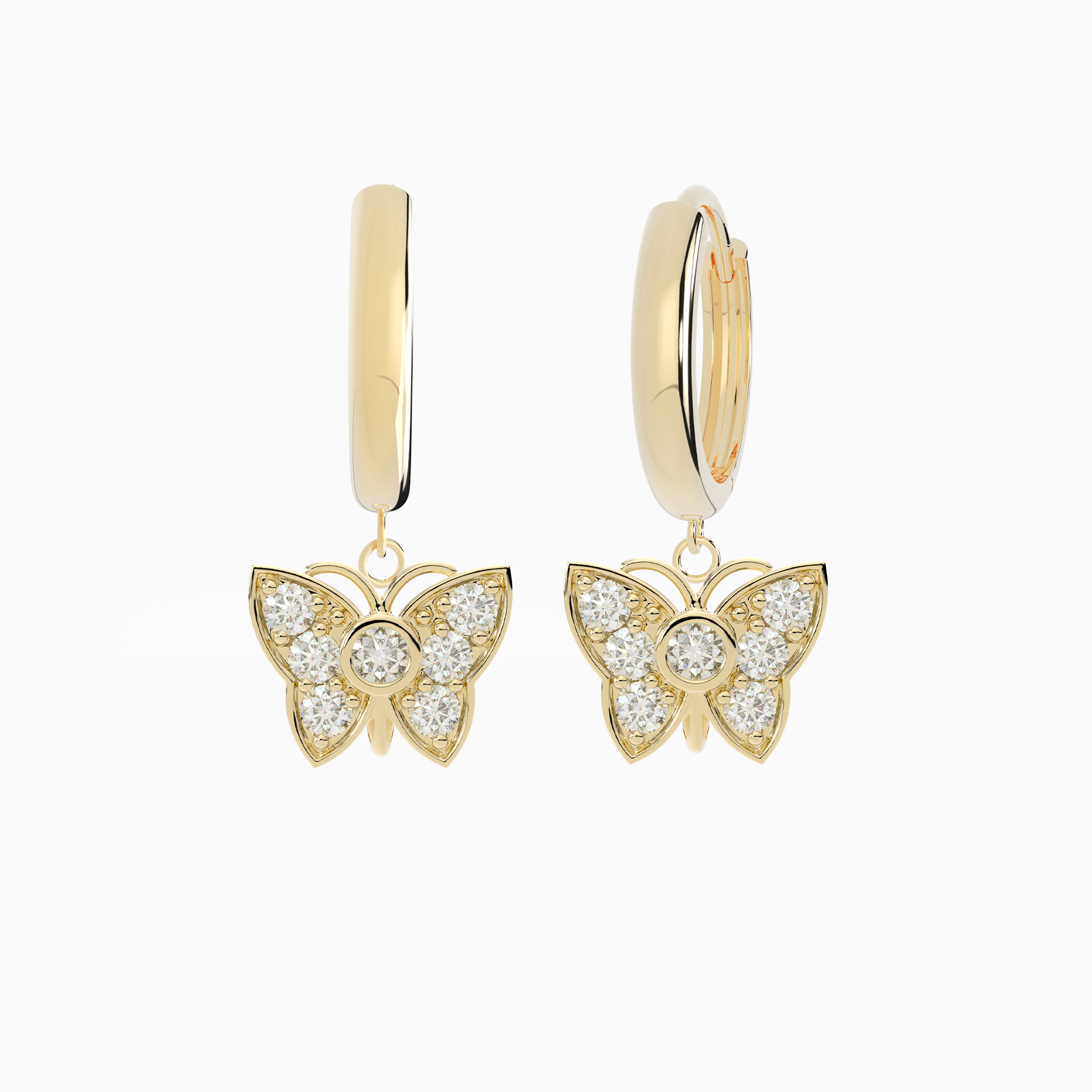 Bubble Butterfly Hoop Earrings