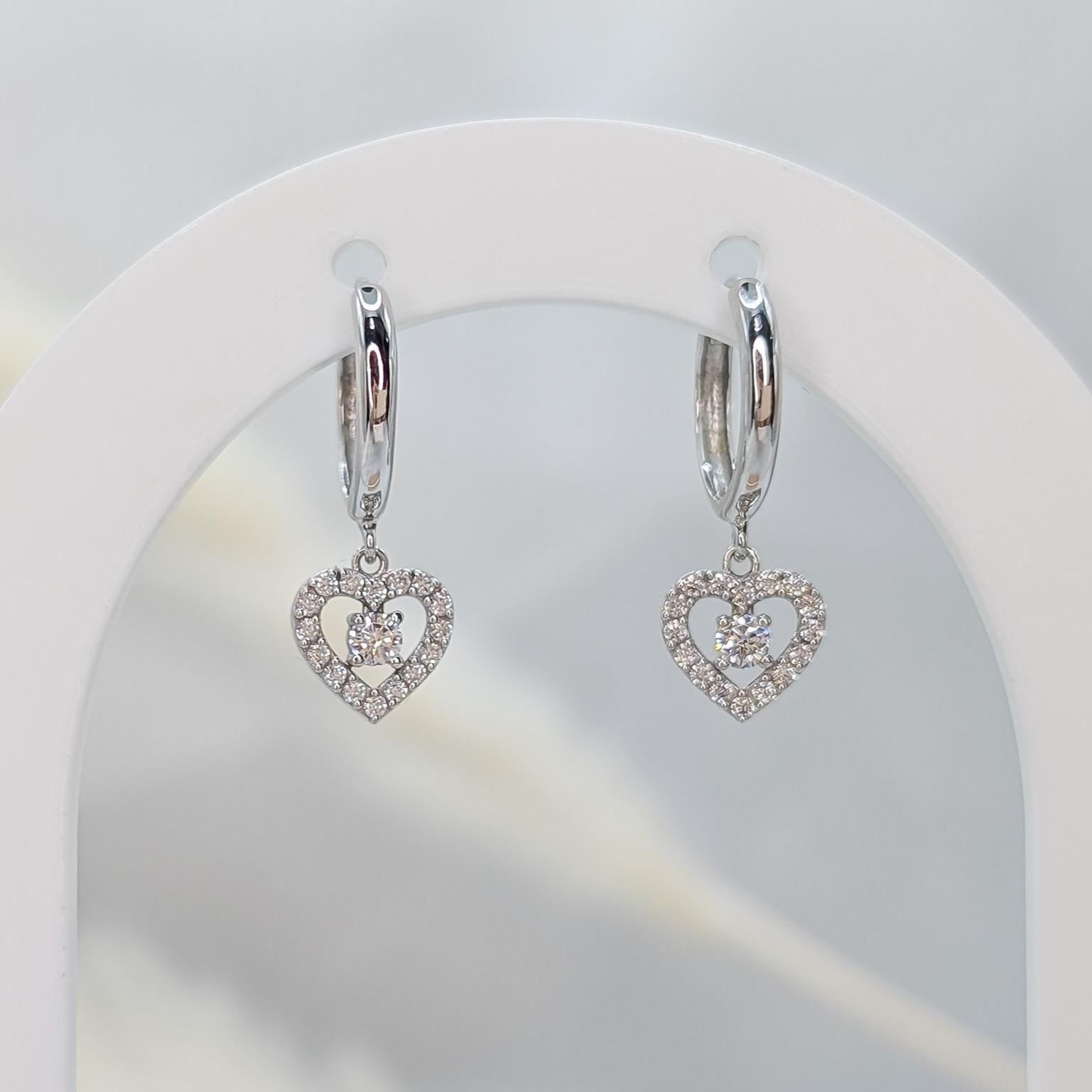 Heart Charm Huggies