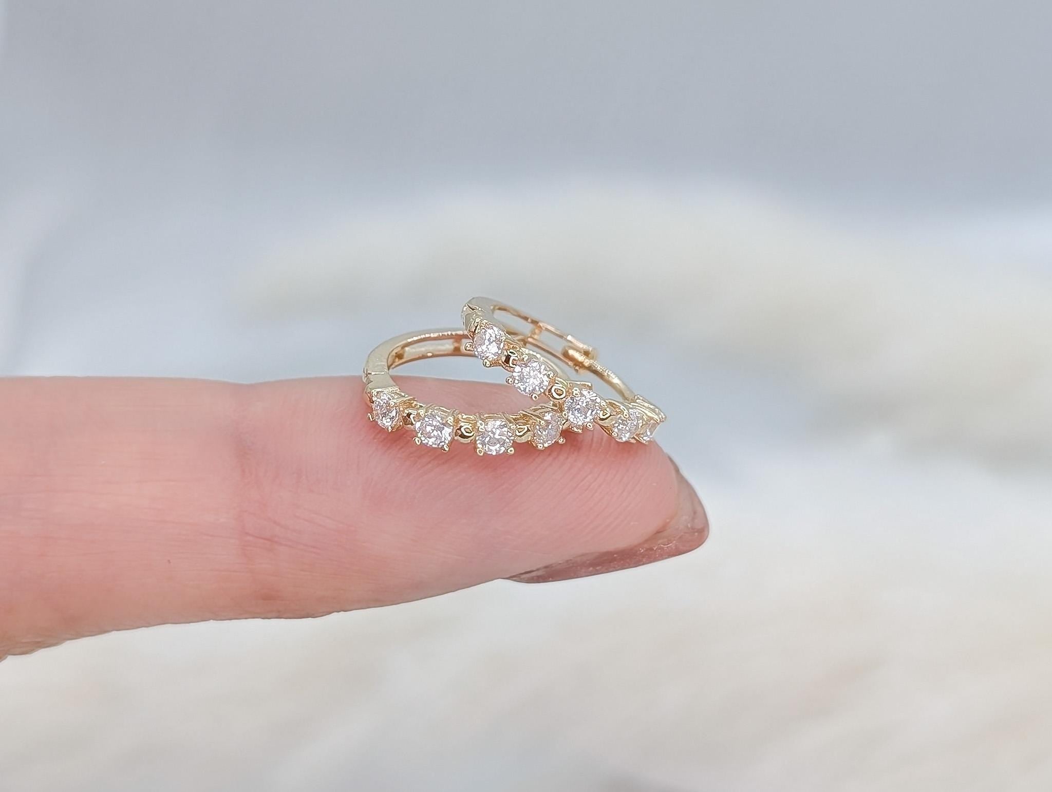 Gold Pavé Hoop Earrings