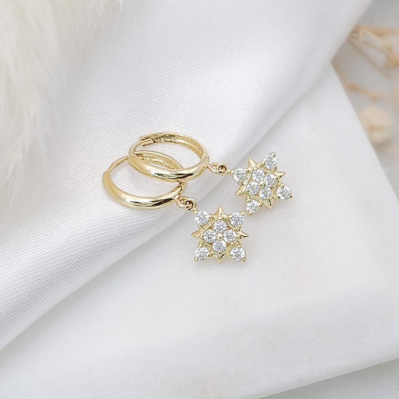 Mini Art Deco Hoop Earrings