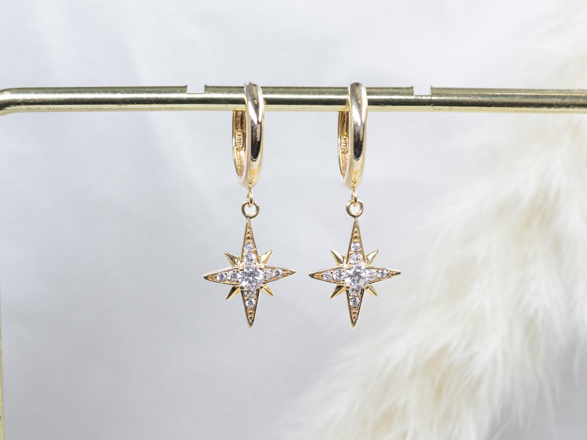 Ethereal North Star Hoop Earrings