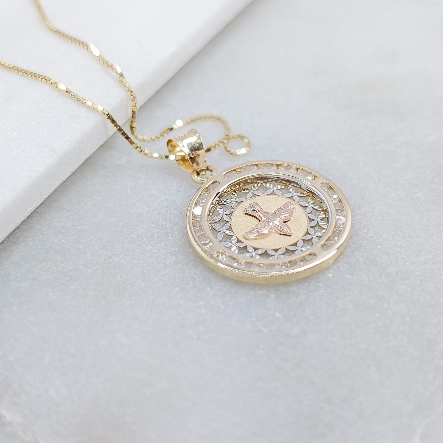 Tri-Color Dove Pendant