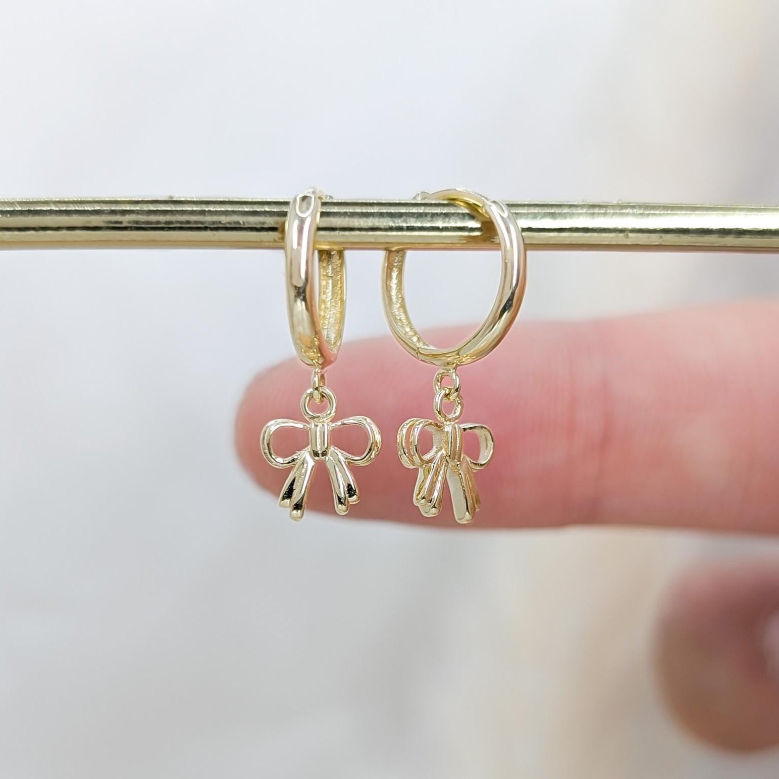 Mini Bow Hoop Earrings