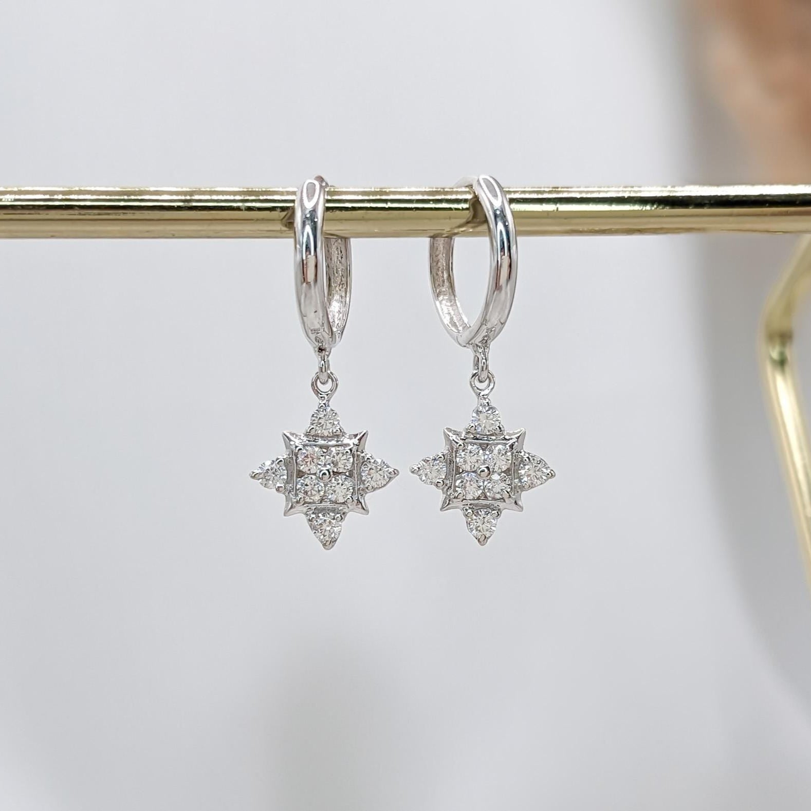 Mini Art Deco Hoop Earrings