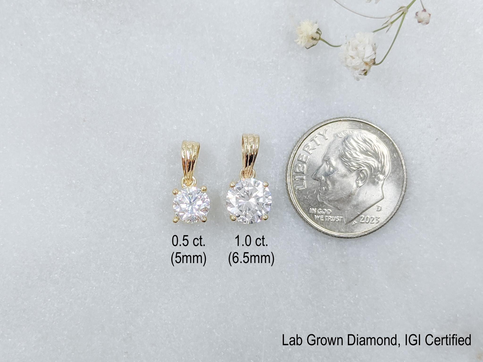 Lab Diamond Solitaire Pendant