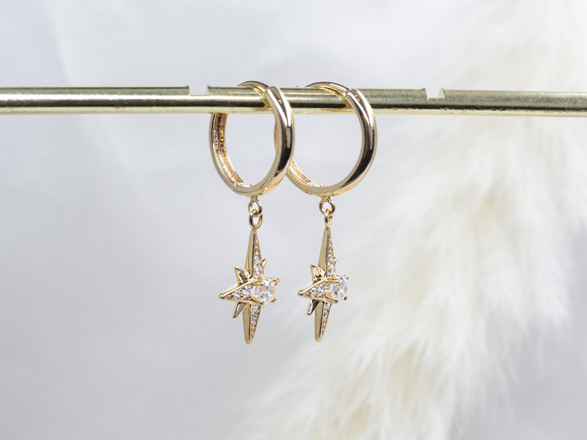 Ethereal North Star Hoop Earrings