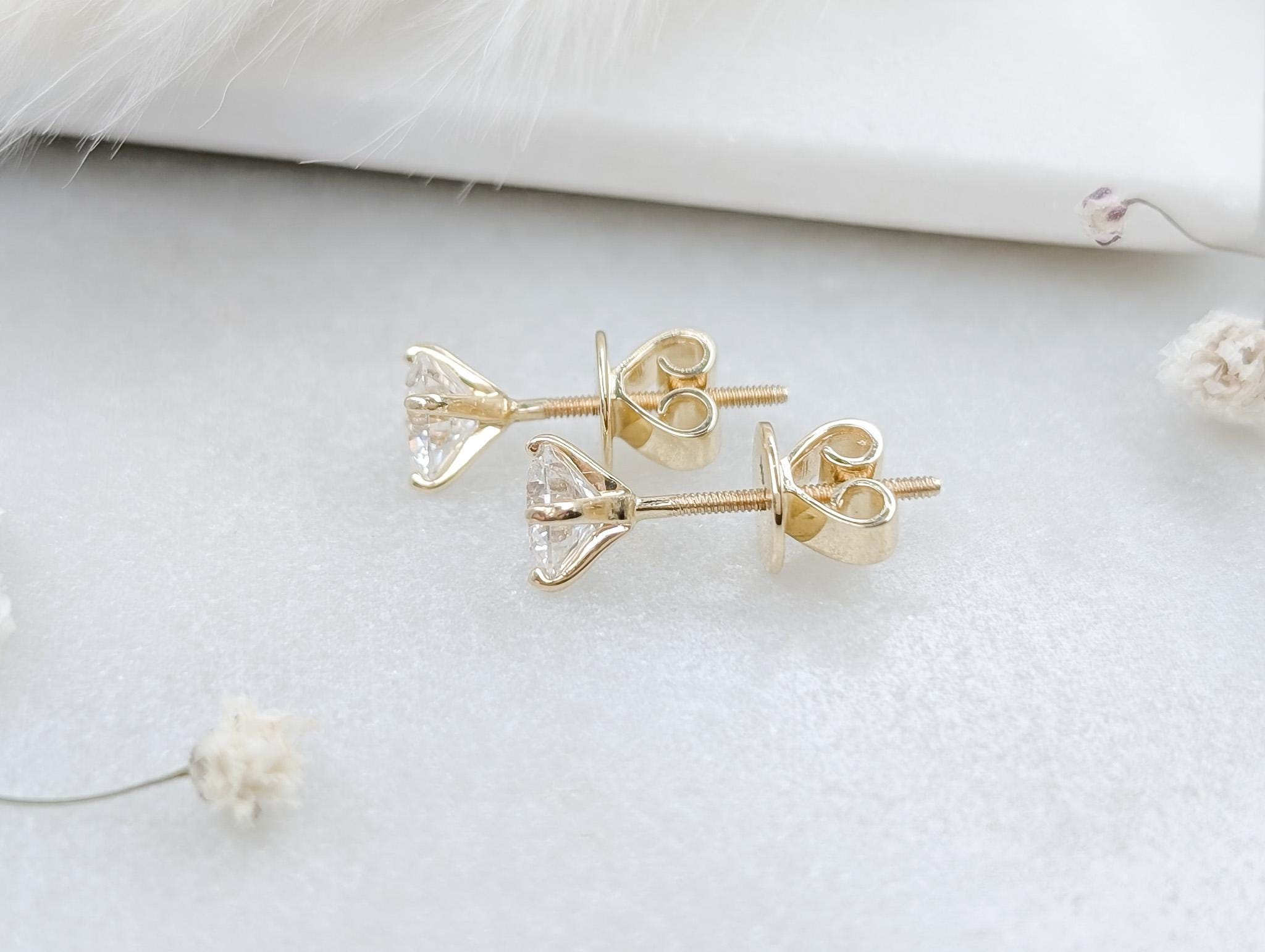 1 CTW Lab Grown Diamond Stud Earrings