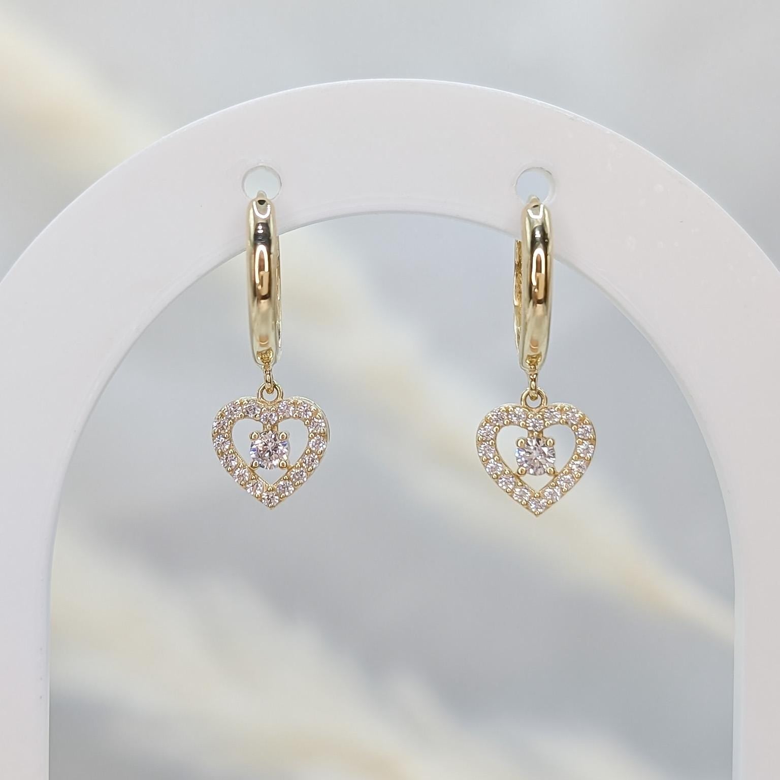 Heart Charm Huggies