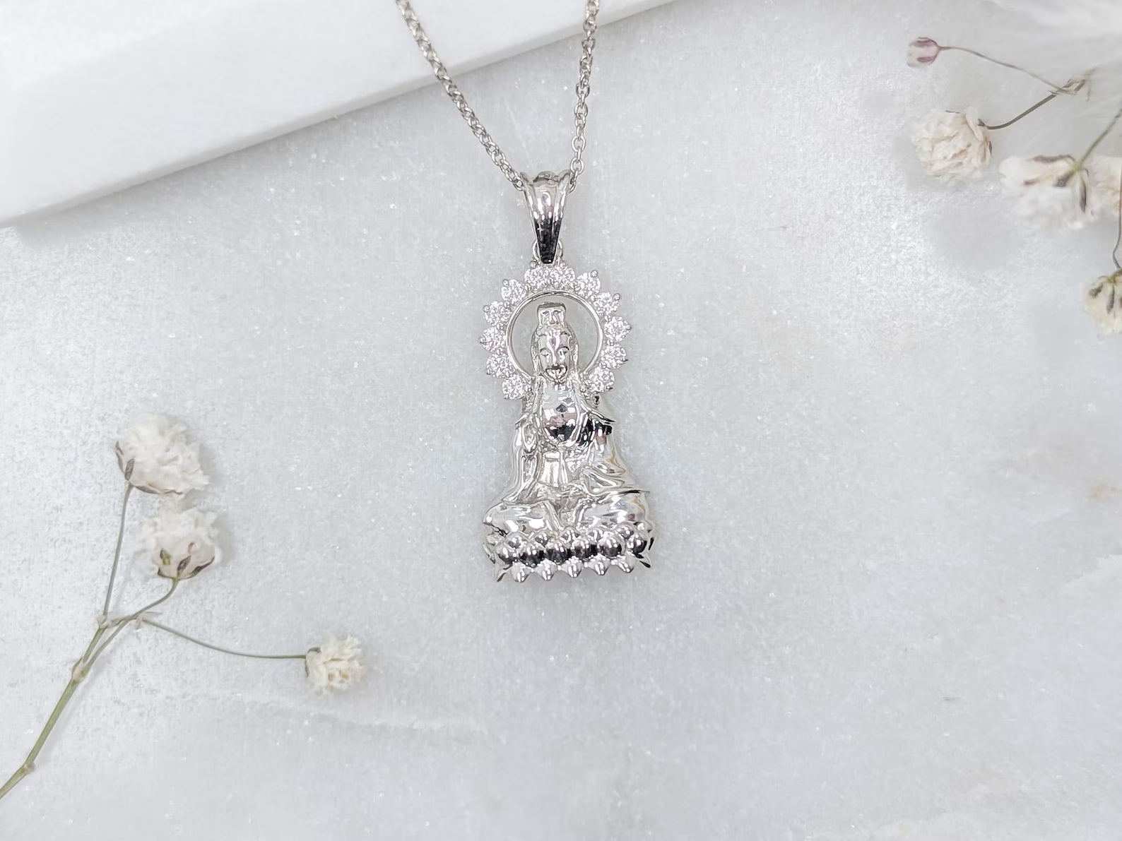 Lady Buddha Pendant - 925 Sterling Silver