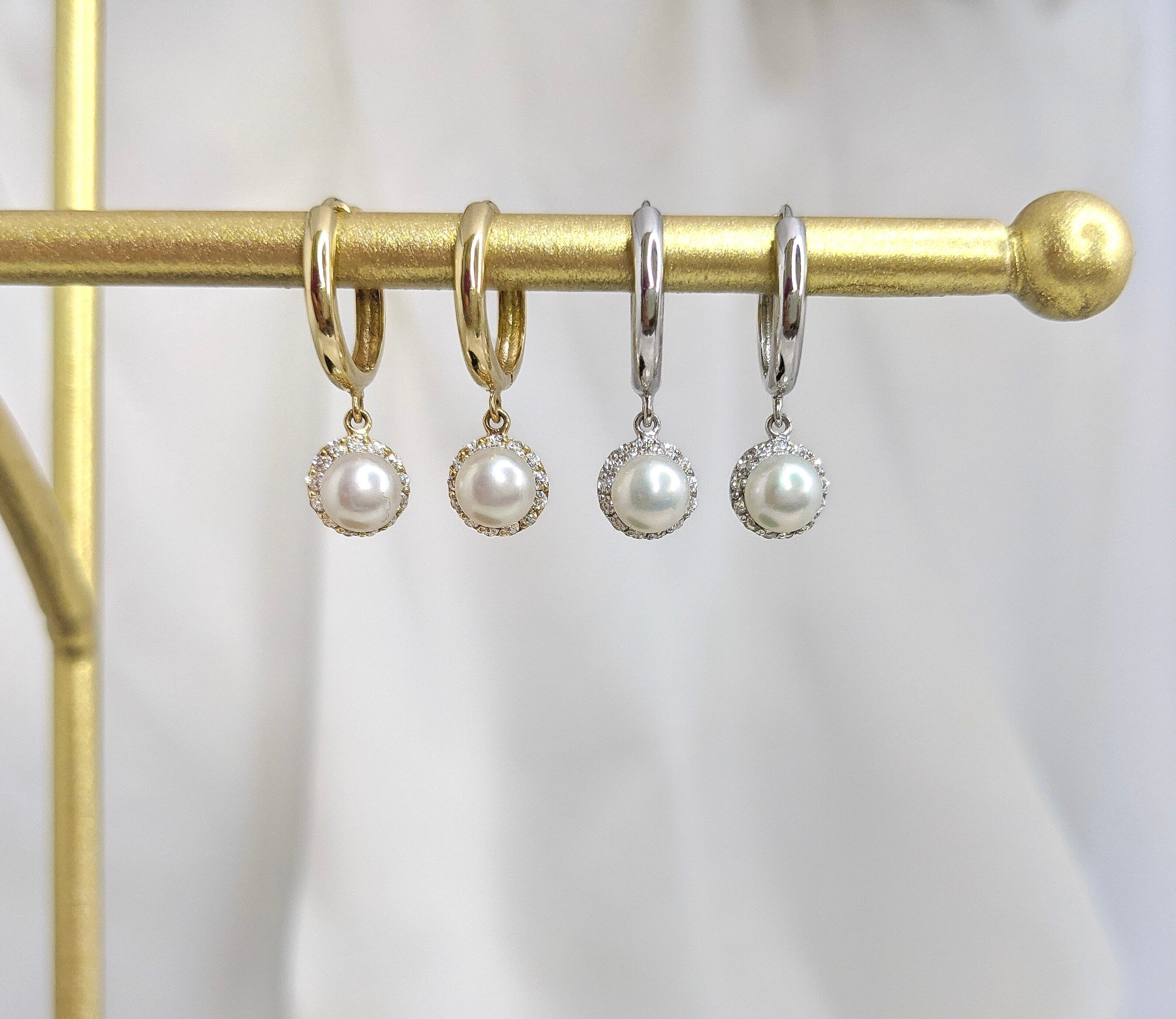 Halo Pearl Hoop Earring
