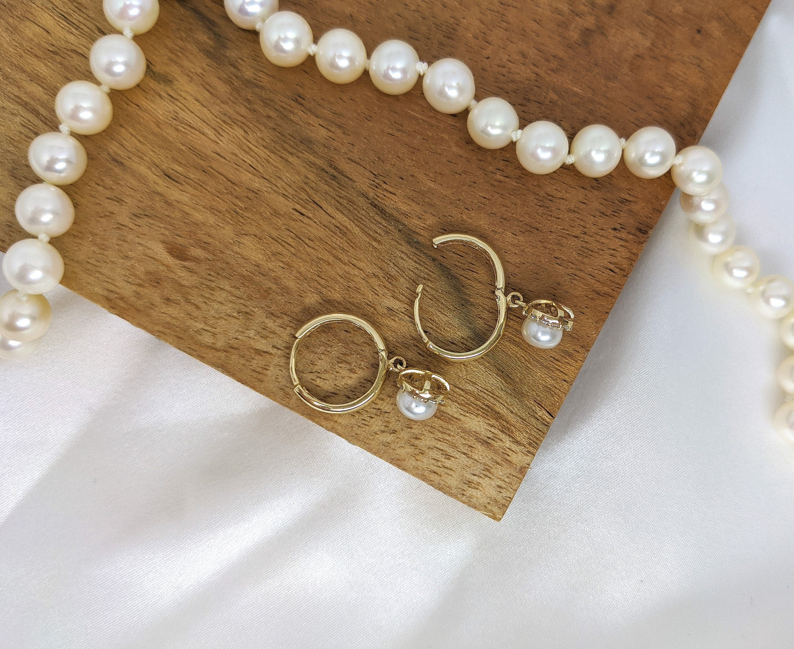 Halo Pearl Hoop Earring